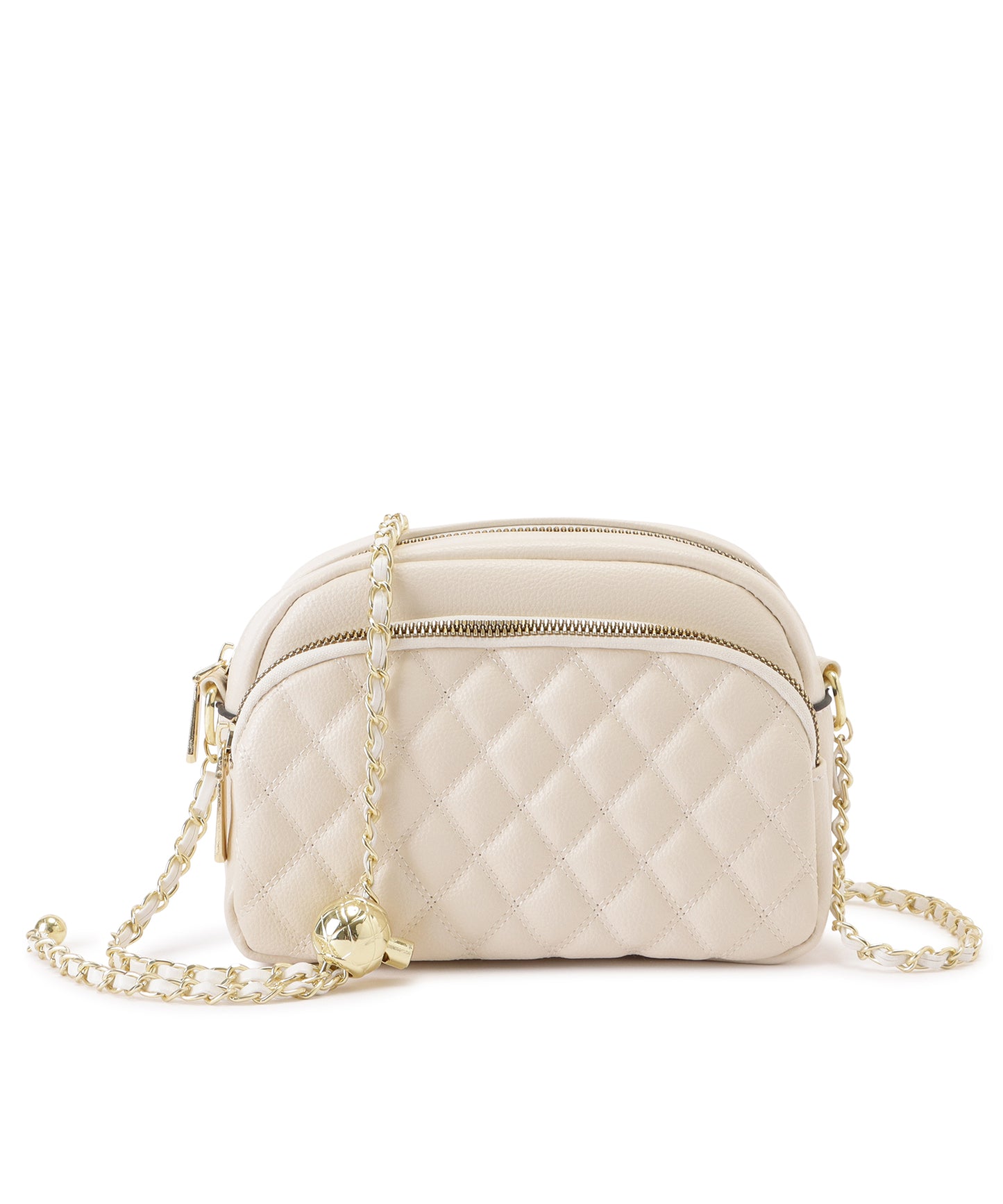 フェイクレザーゴールドチェーンショルダーバッグ