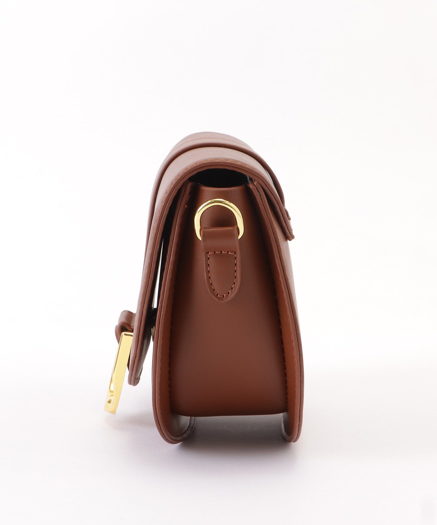 ハーフムーンフェイクレザーショルダーバッグ