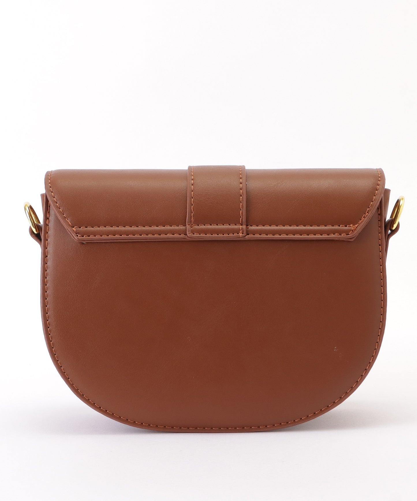 ハーフムーンフェイクレザーショルダーバッグ