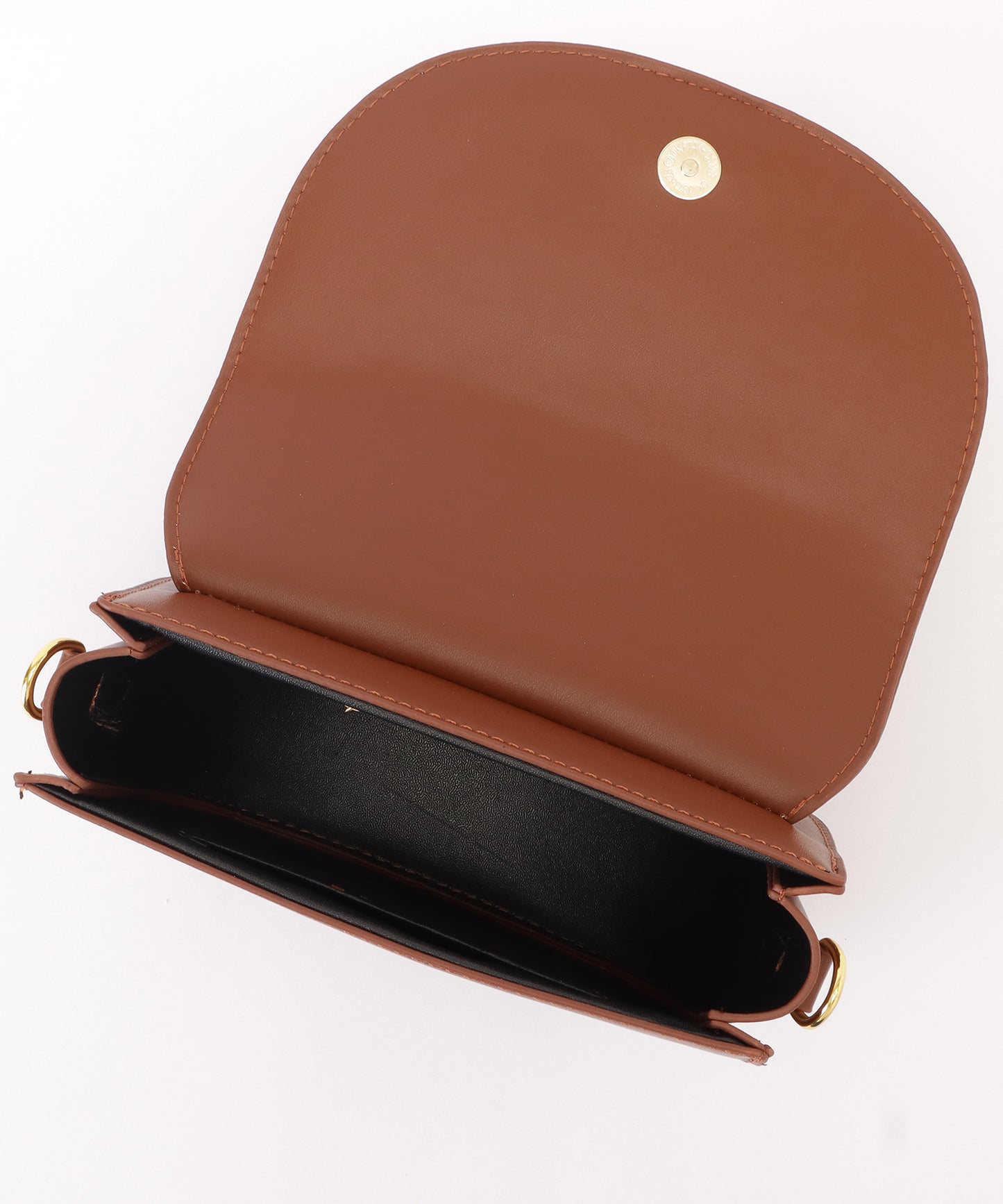 ハーフムーンフェイクレザーショルダーバッグ