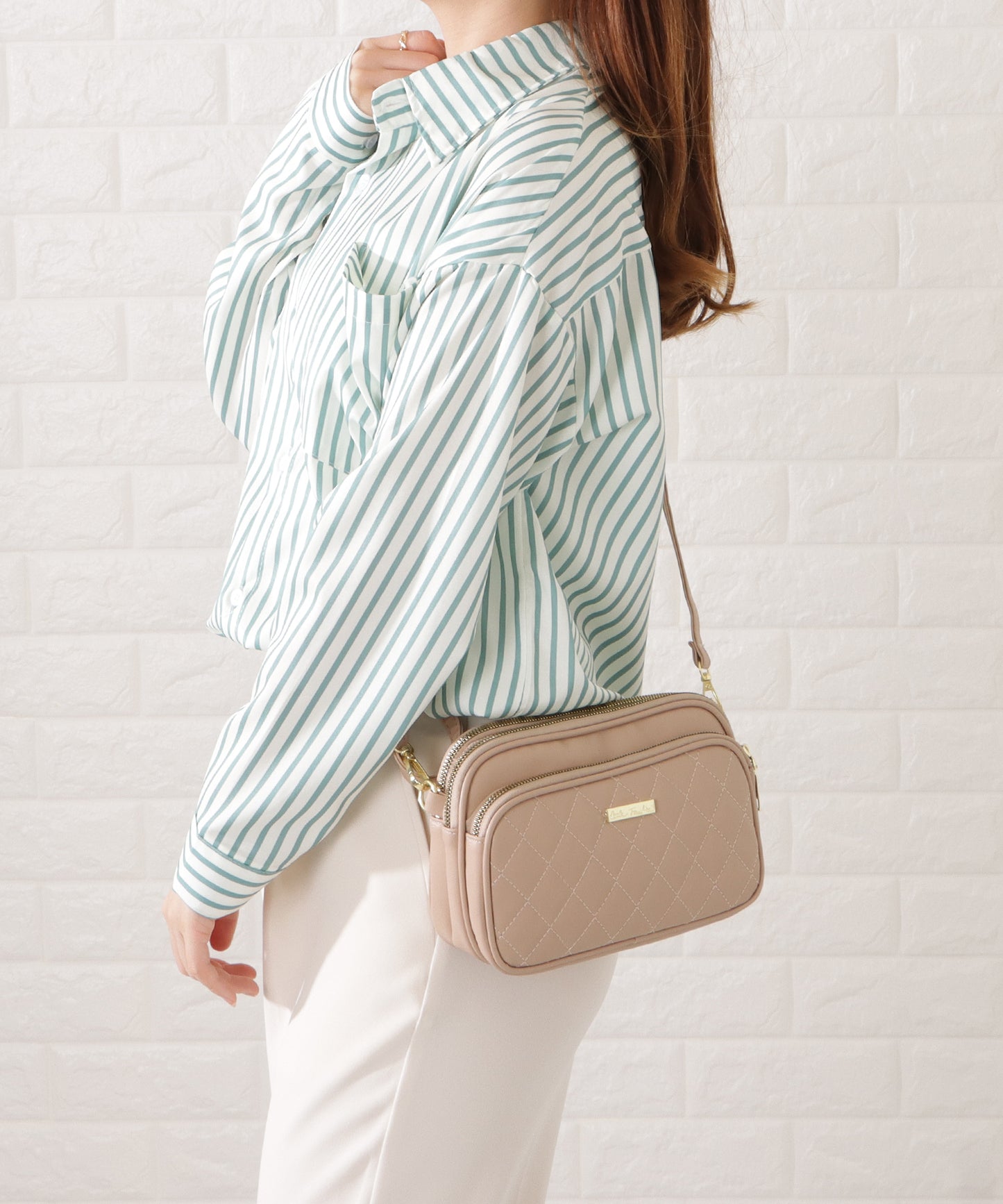 3ポケットキルティングショルダーバッグ