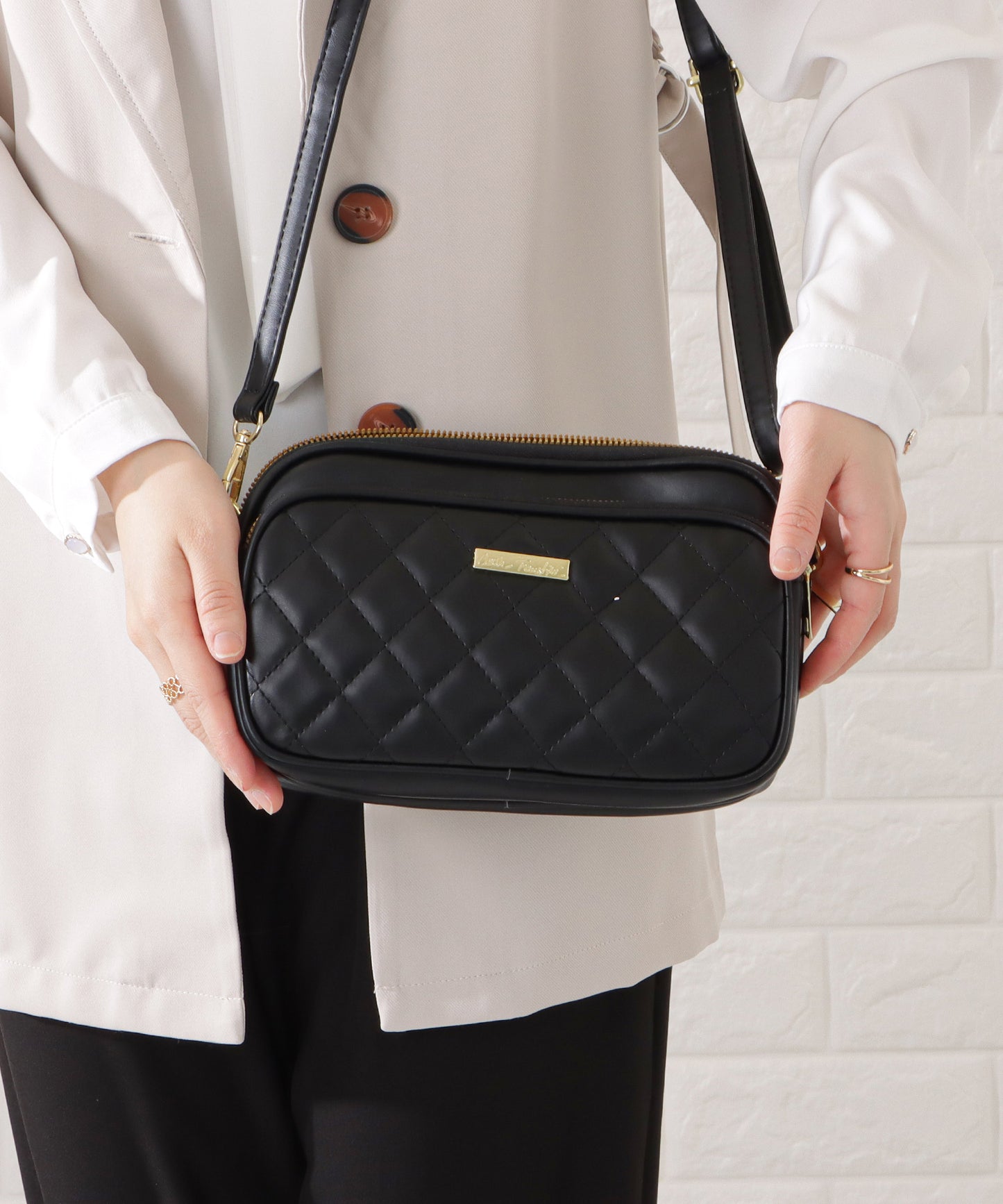 3ポケットキルティングショルダーバッグ