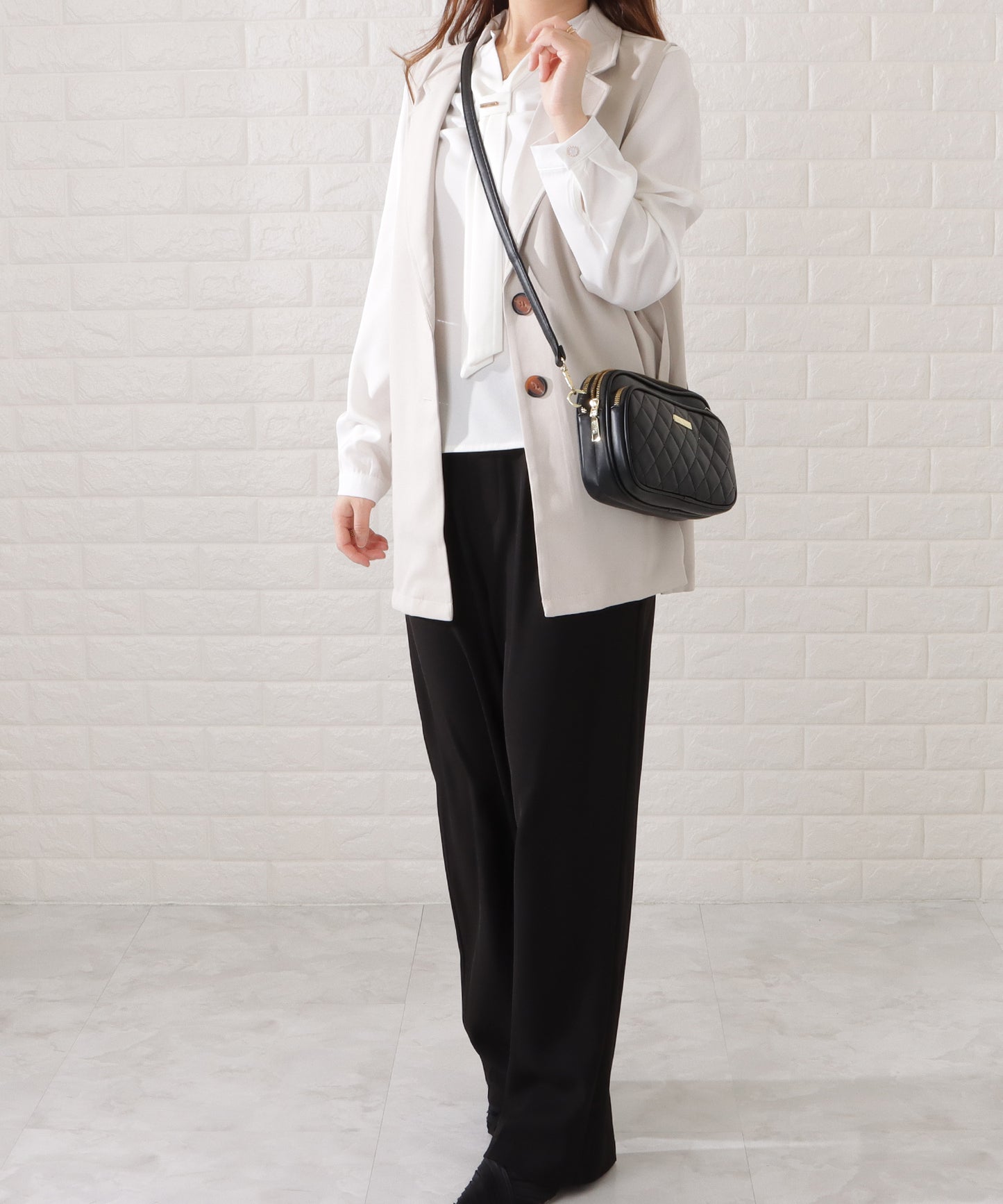 3ポケットキルティングショルダーバッグ