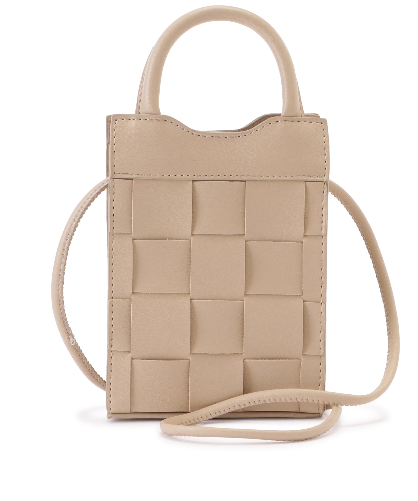 レザー調スクエアメッシュコンパクトショルダーバッグ