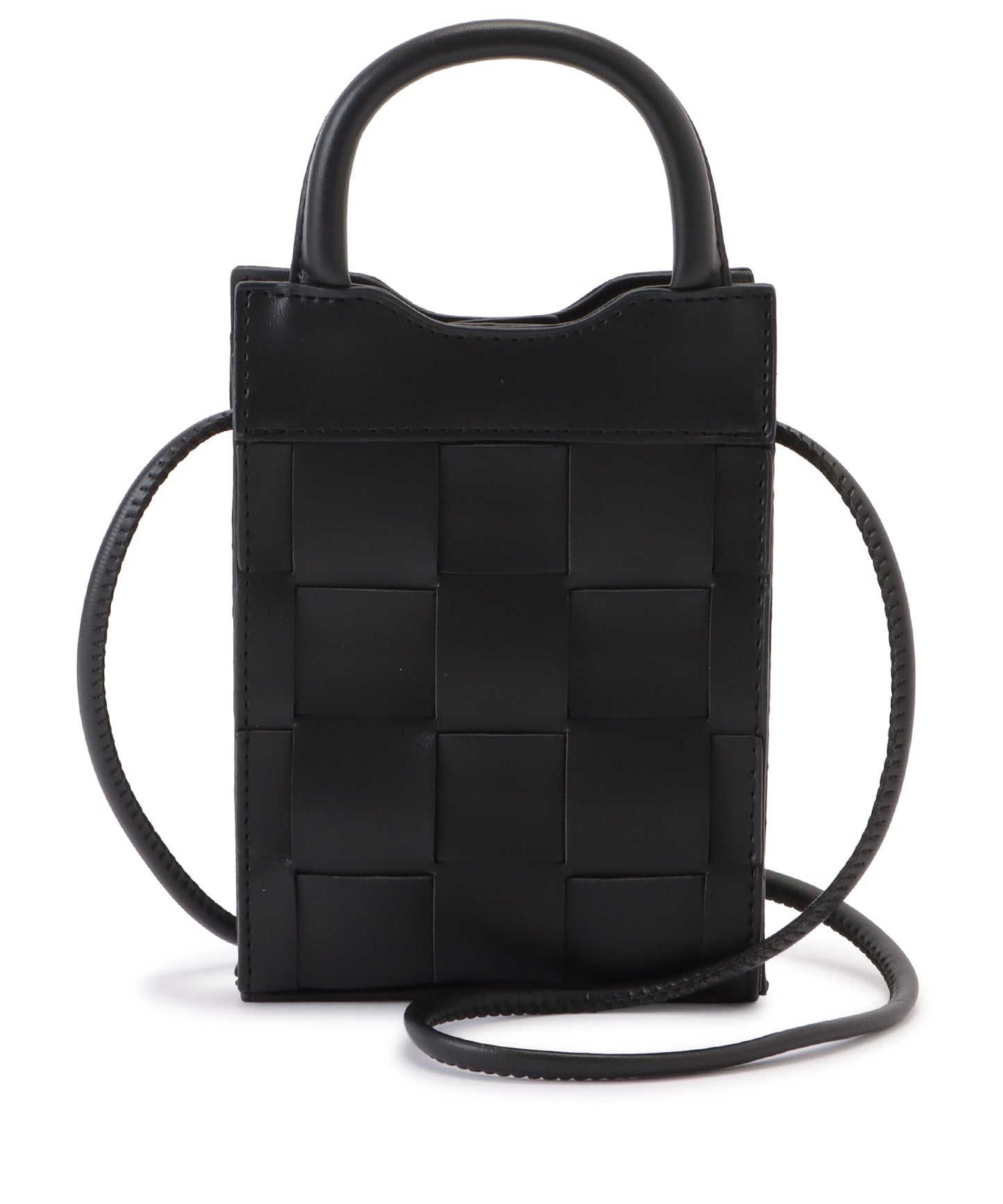 レザー調スクエアメッシュコンパクトショルダーバッグ