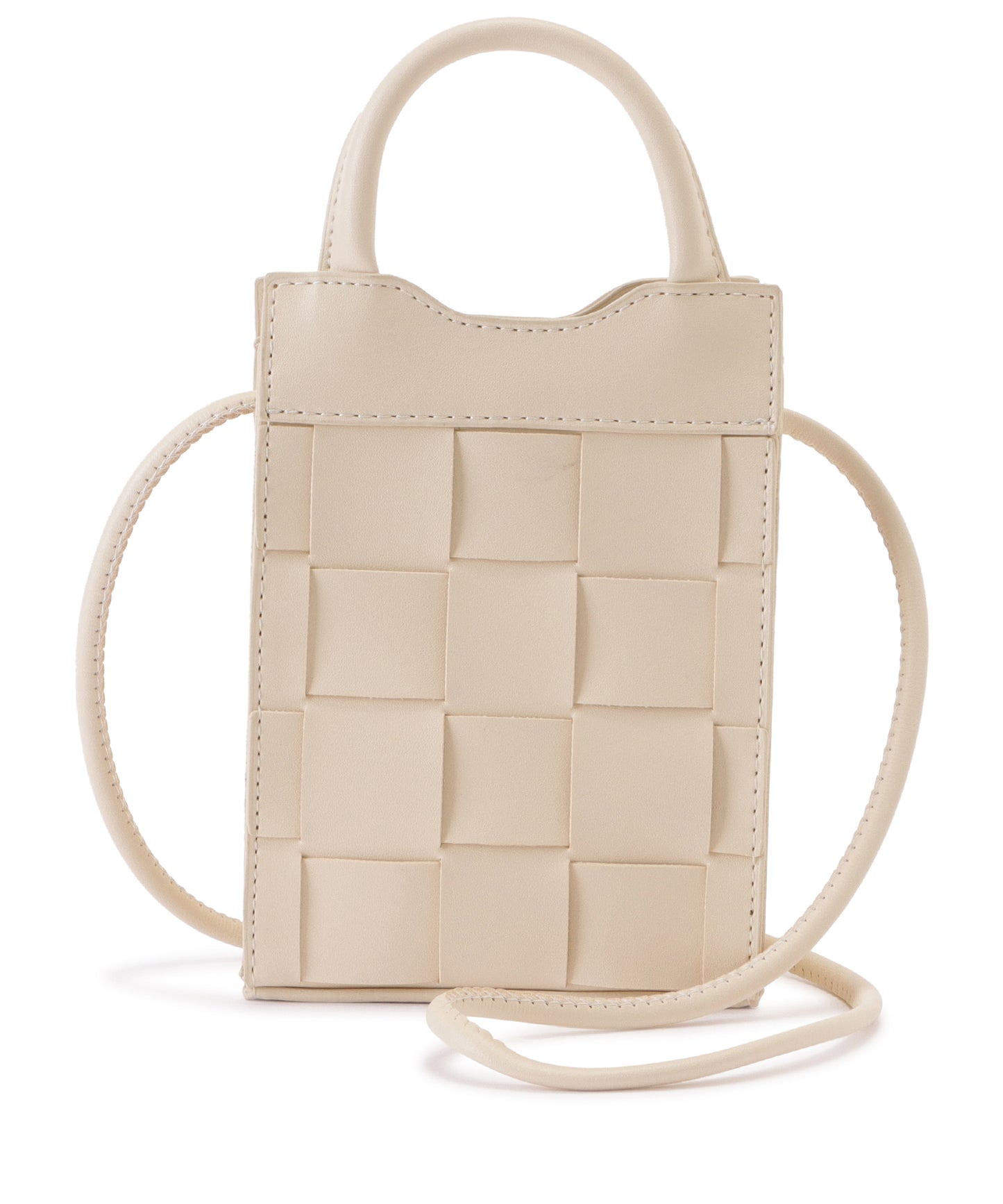 レザー調スクエアメッシュコンパクトショルダーバッグ