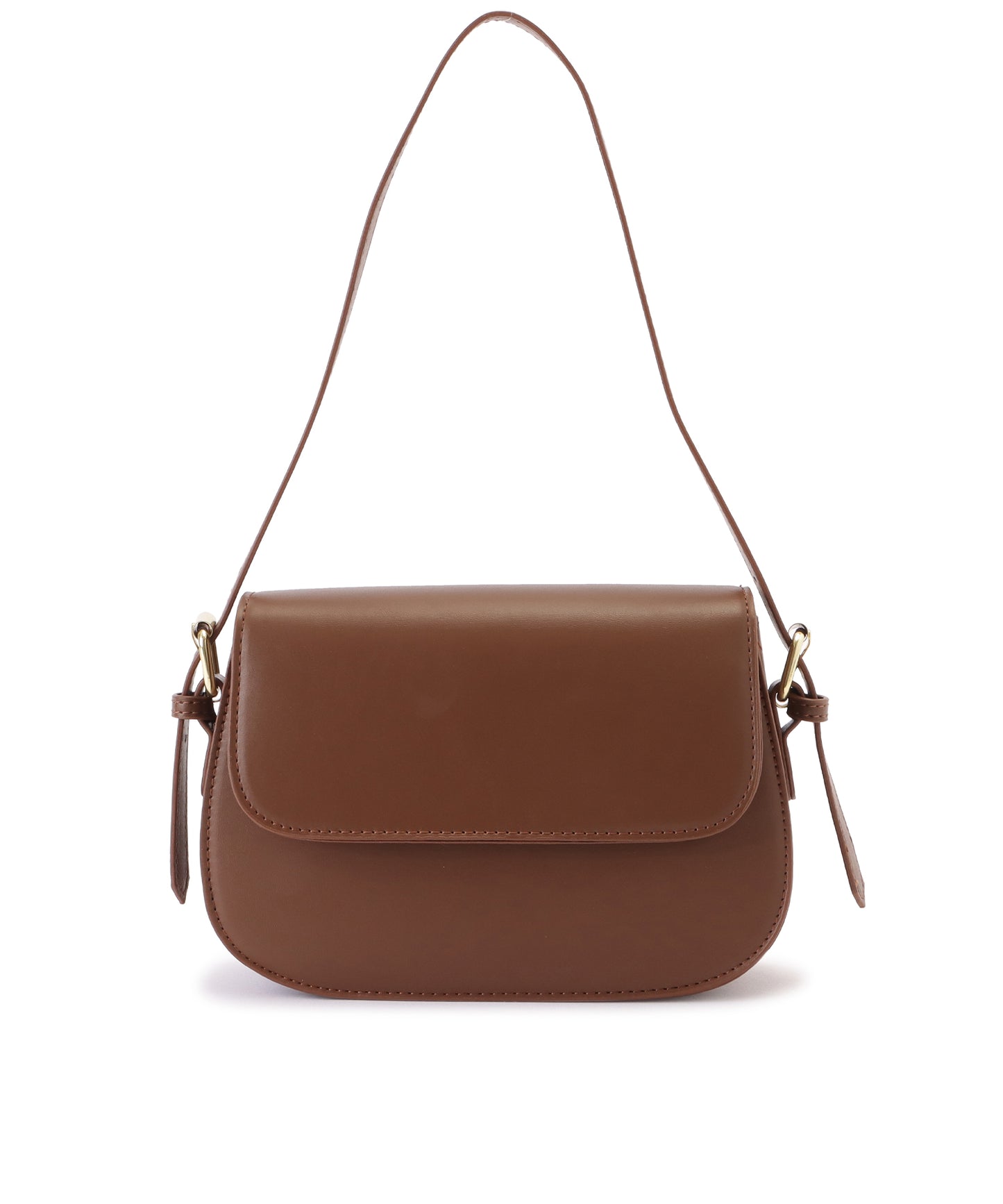 レザー調ラウンドショルダーバッグ