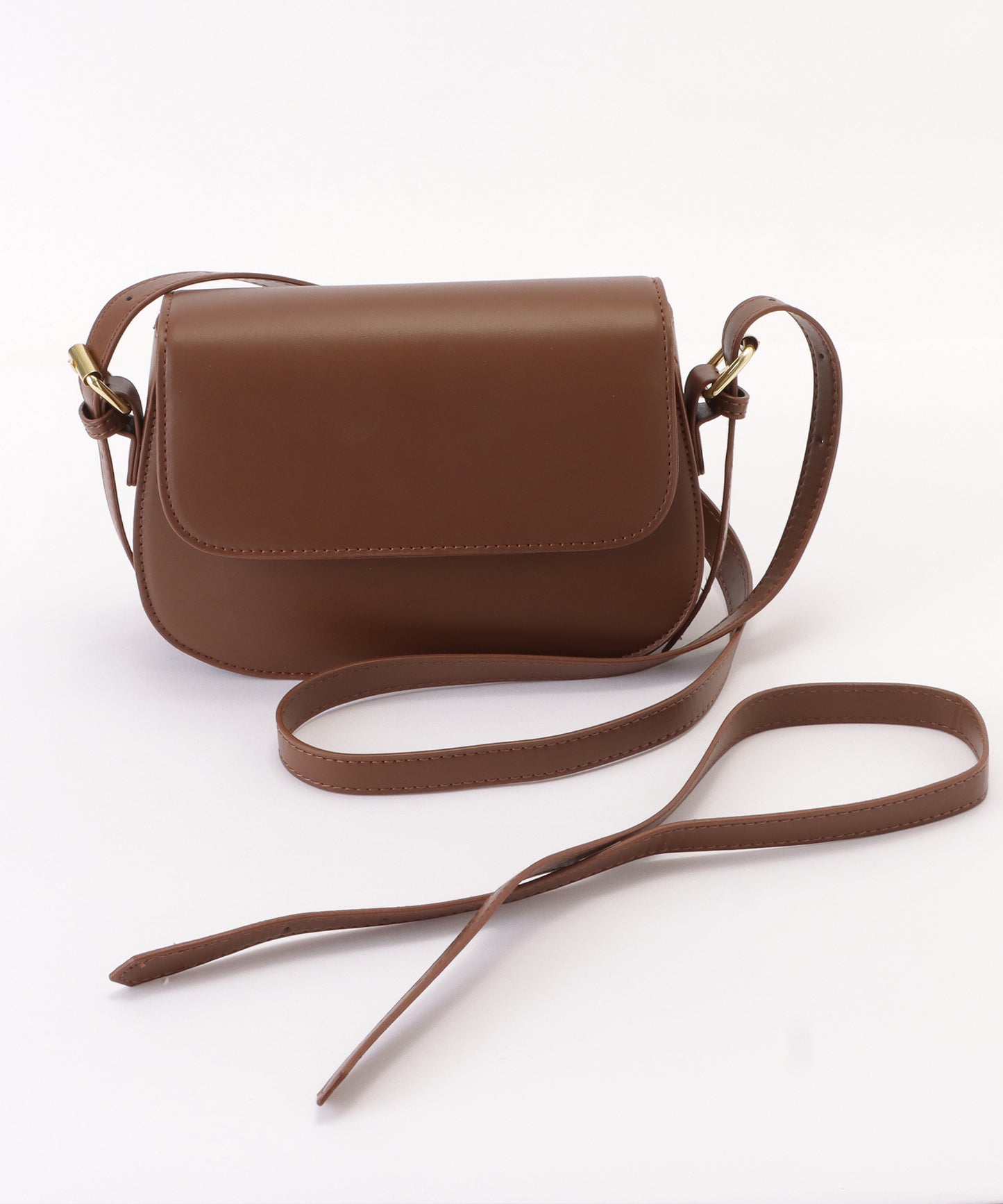 レザー調ラウンドショルダーバッグ