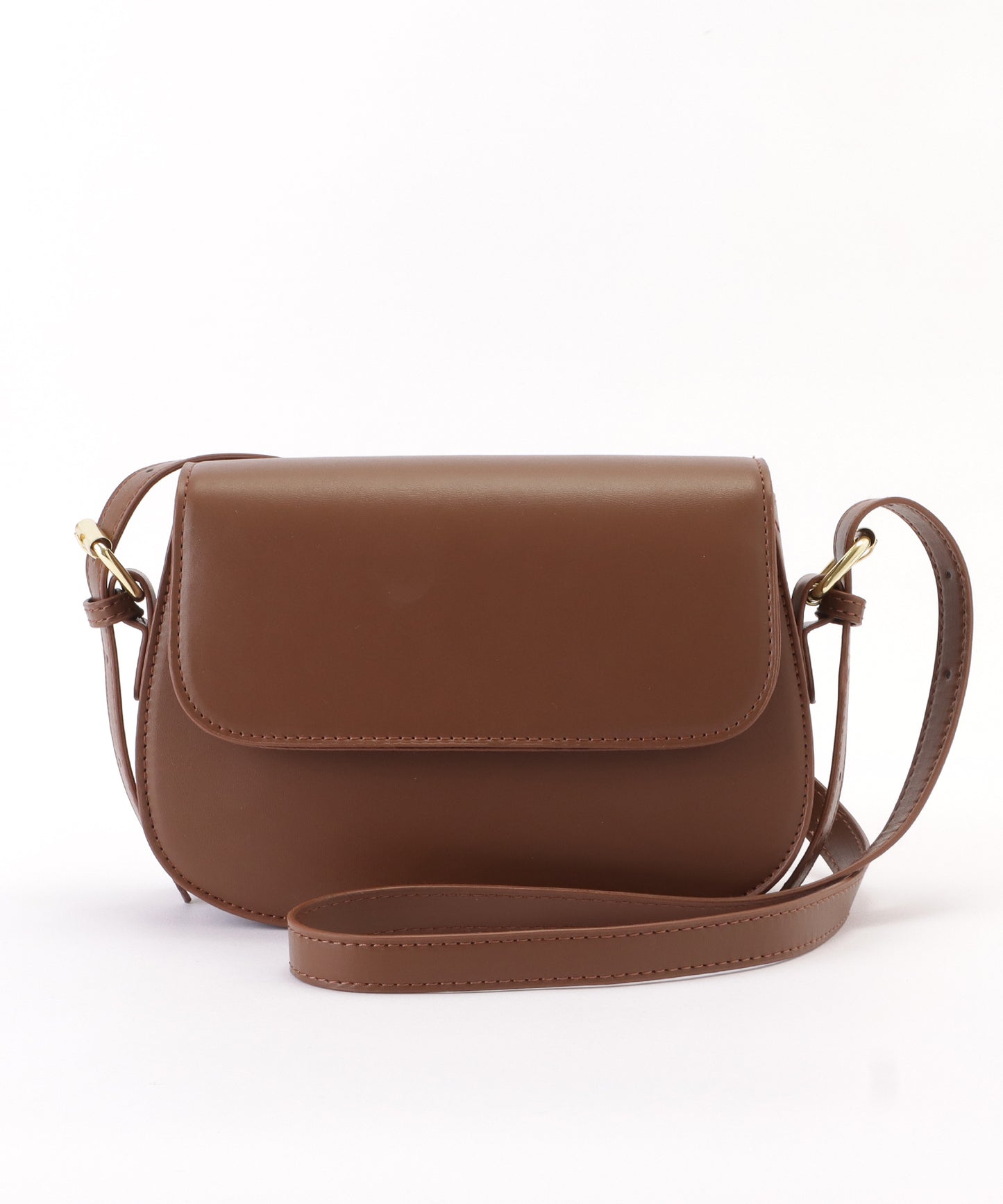 レザー調ラウンドショルダーバッグ