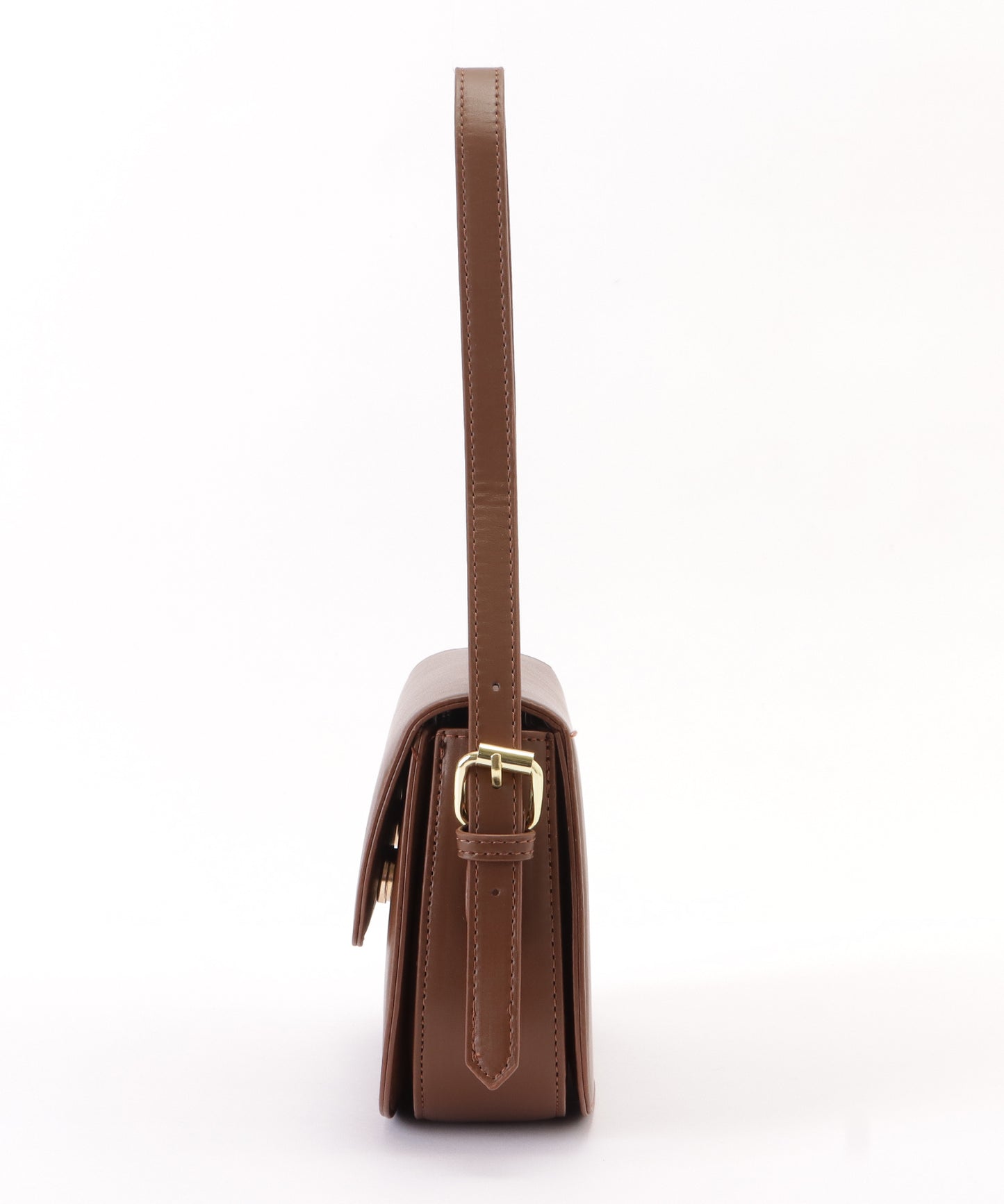 レザー調ラウンドショルダーバッグ