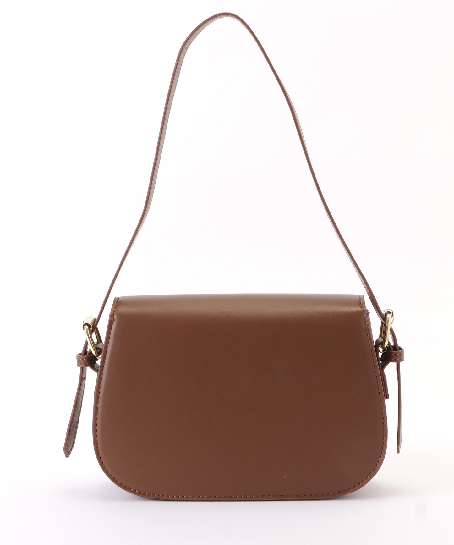 レザー調ラウンドショルダーバッグ