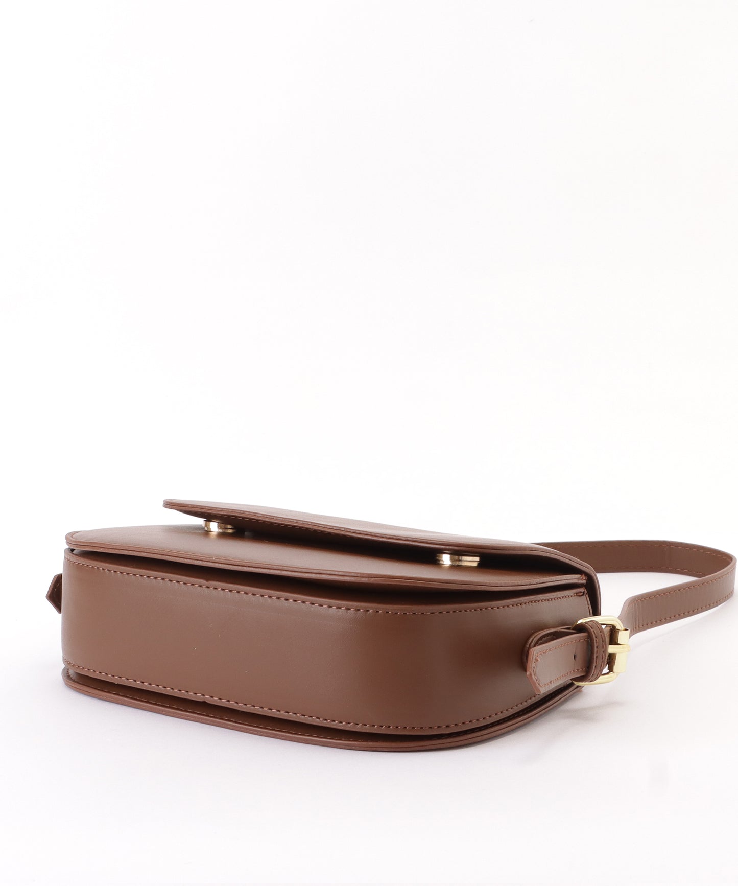 レザー調ラウンドショルダーバッグ