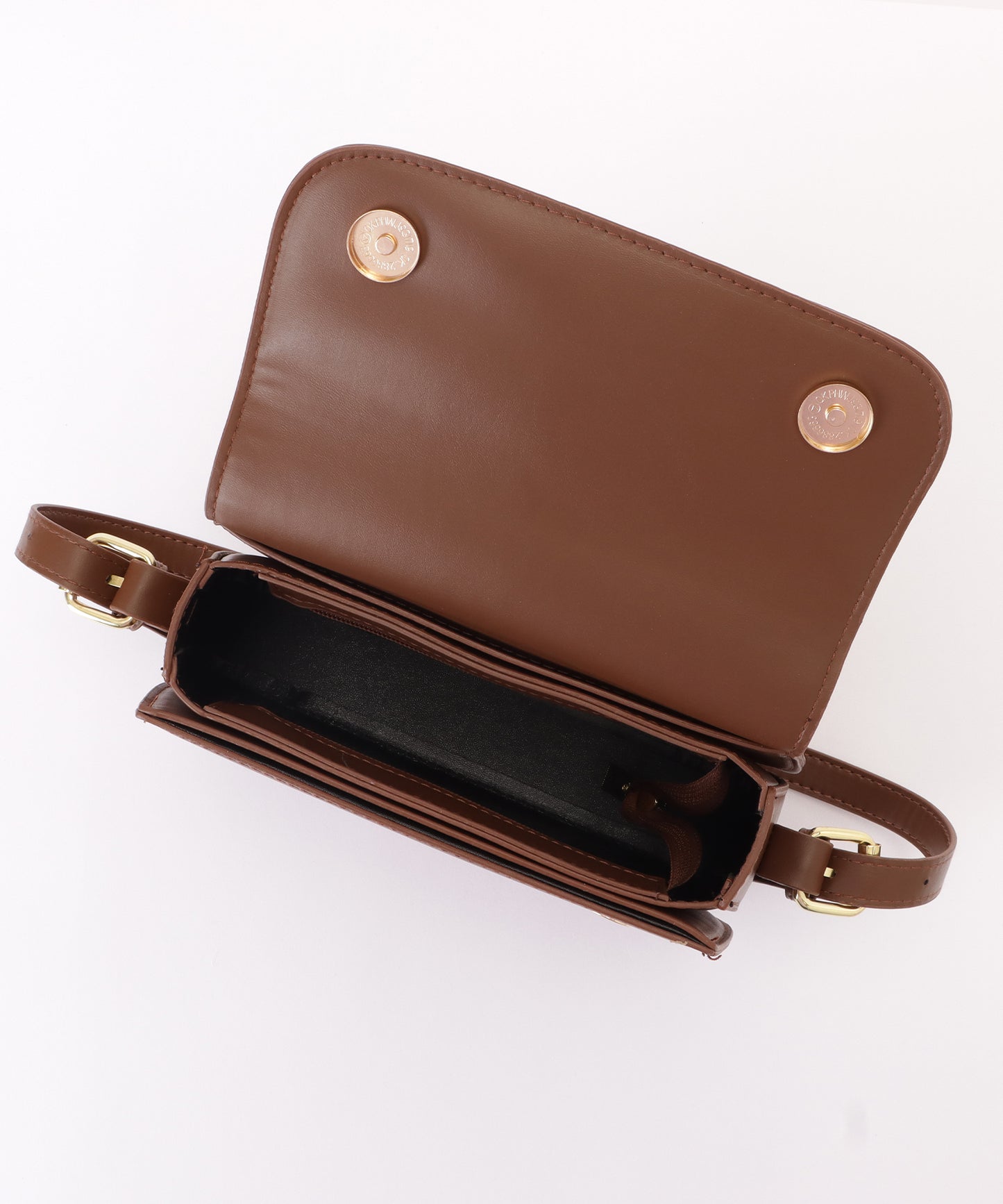 レザー調ラウンドショルダーバッグ