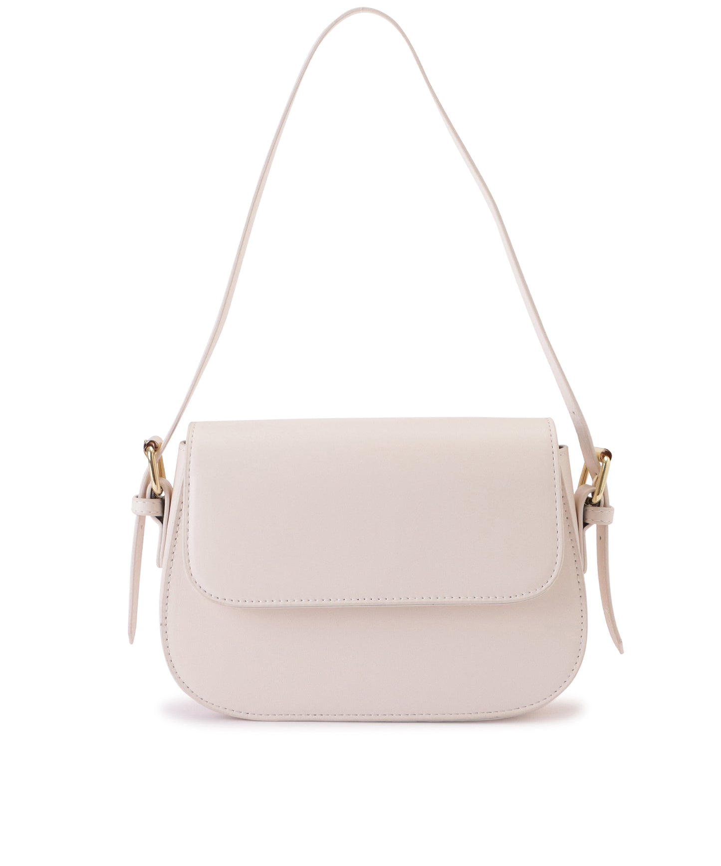 レザー調ラウンドショルダーバッグ