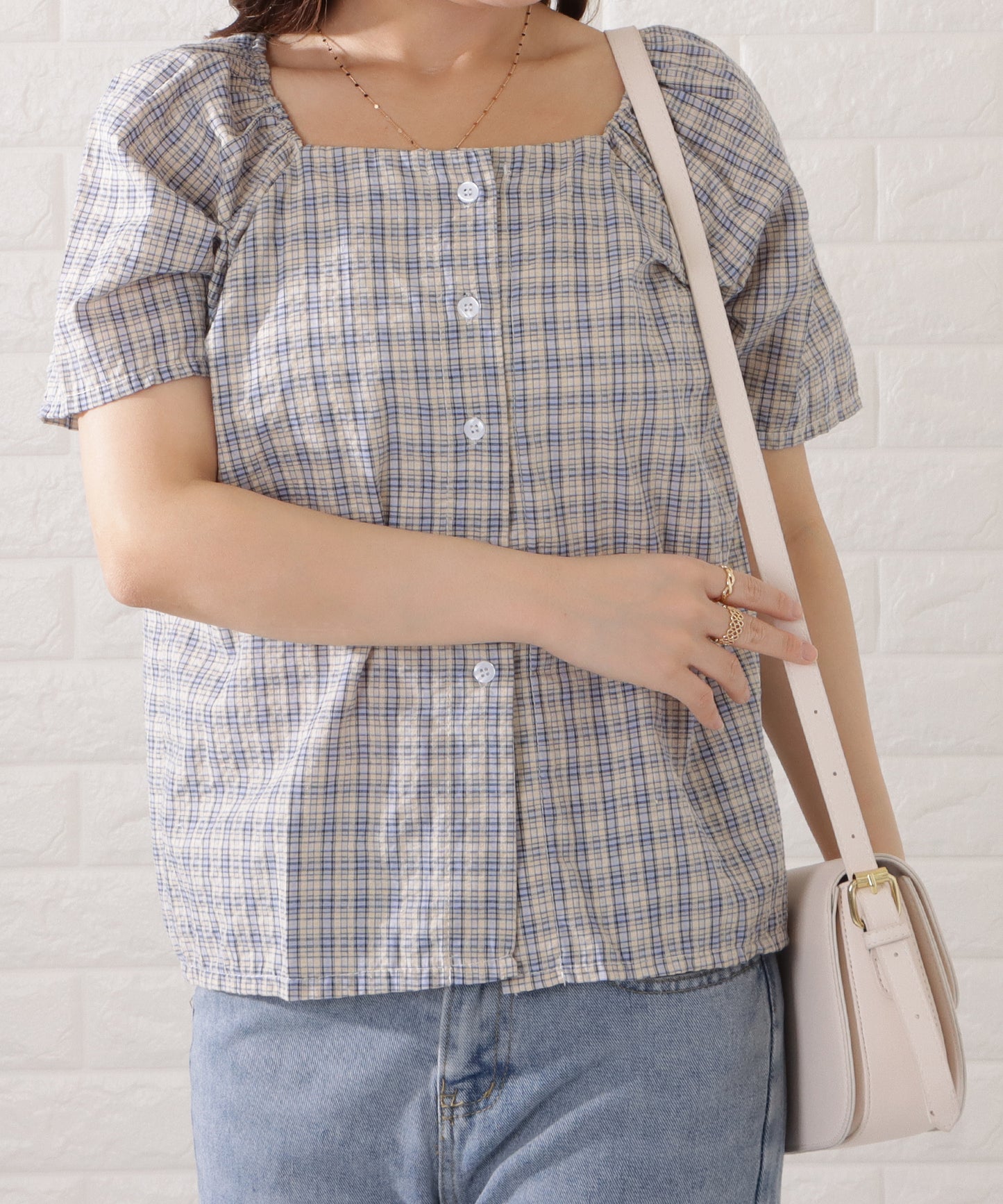 レザー調ラウンドショルダーバッグ