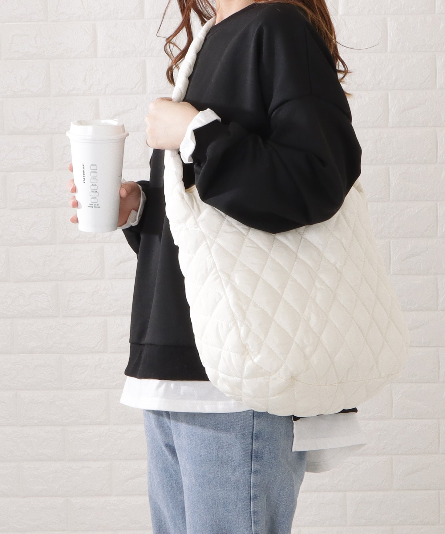 ビッグサイズキルティングショルダーバッグ