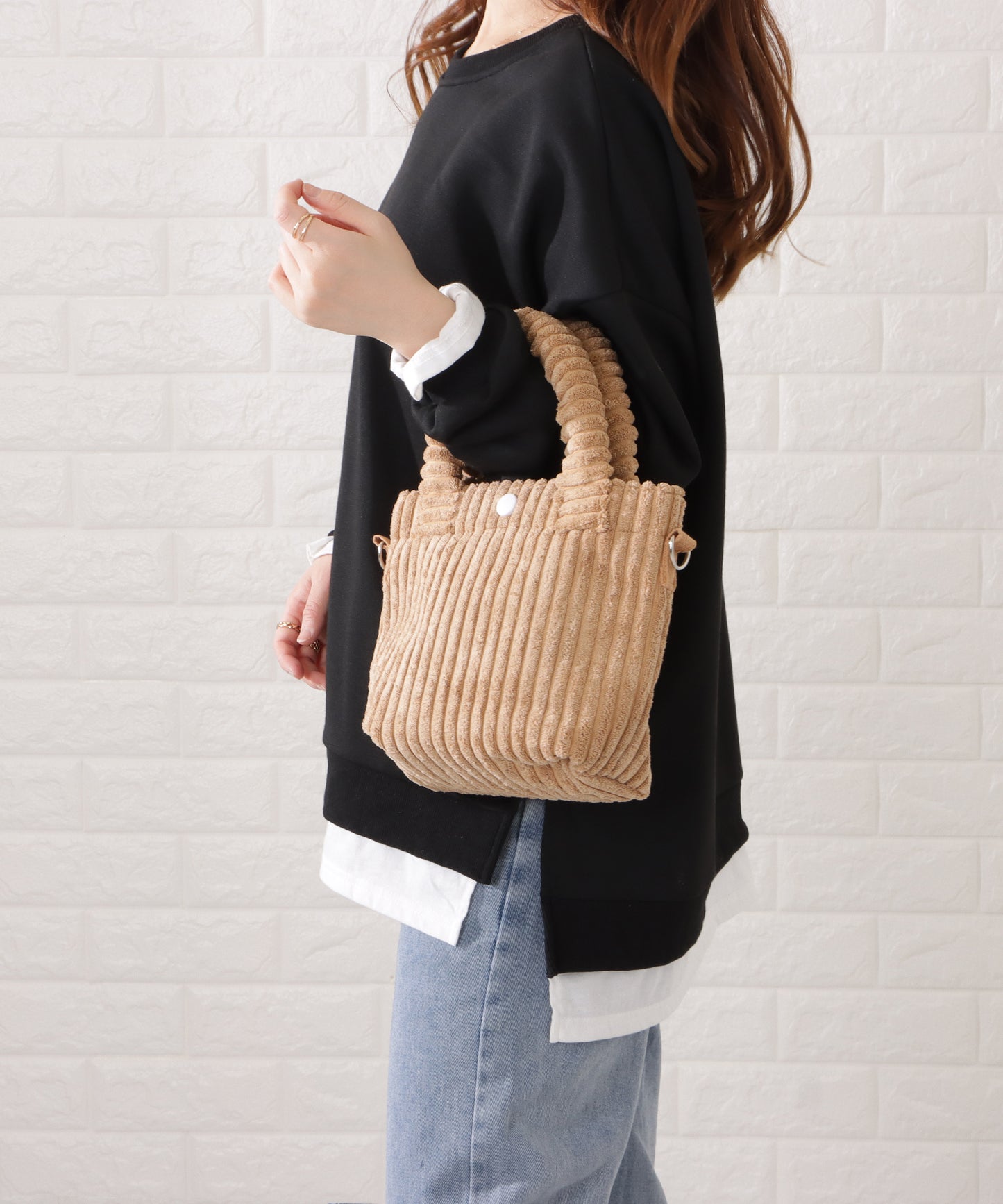 コーデュロイ2WAYミニショルダーバッグ