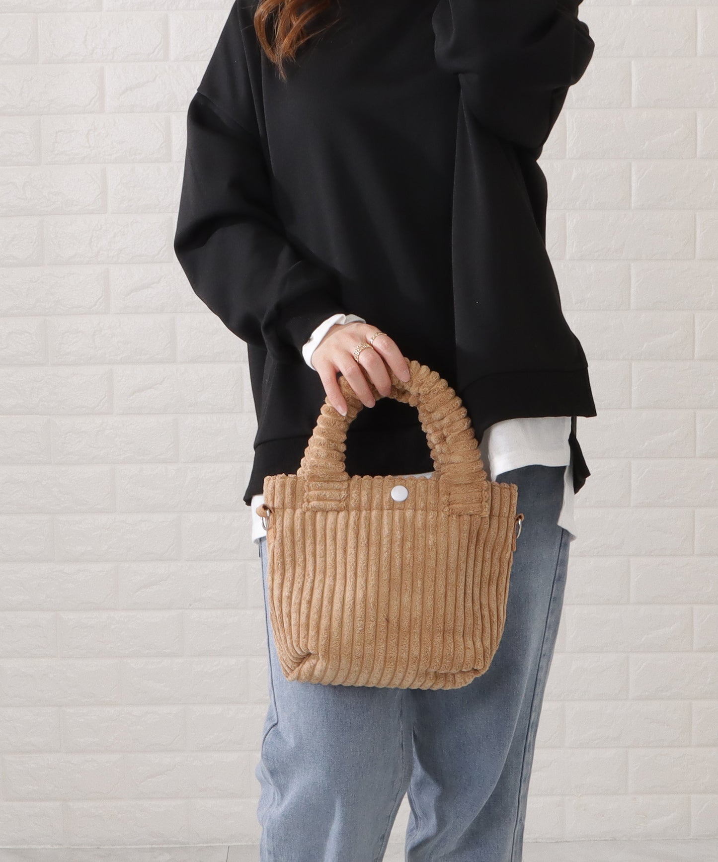 コーデュロイ2WAYミニショルダーバッグ