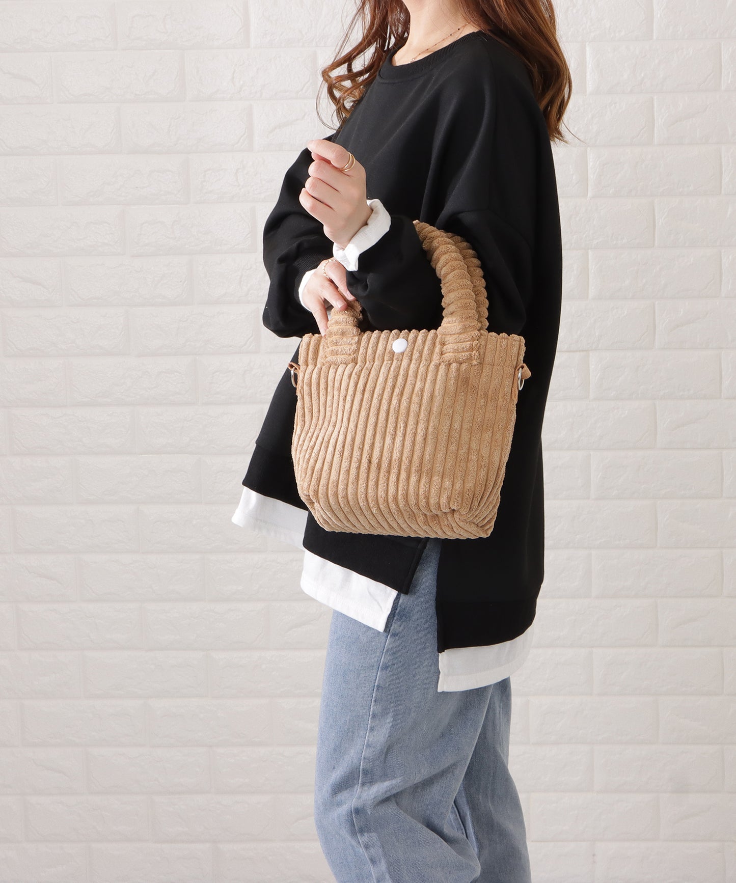 コーデュロイ2WAYミニショルダーバッグ