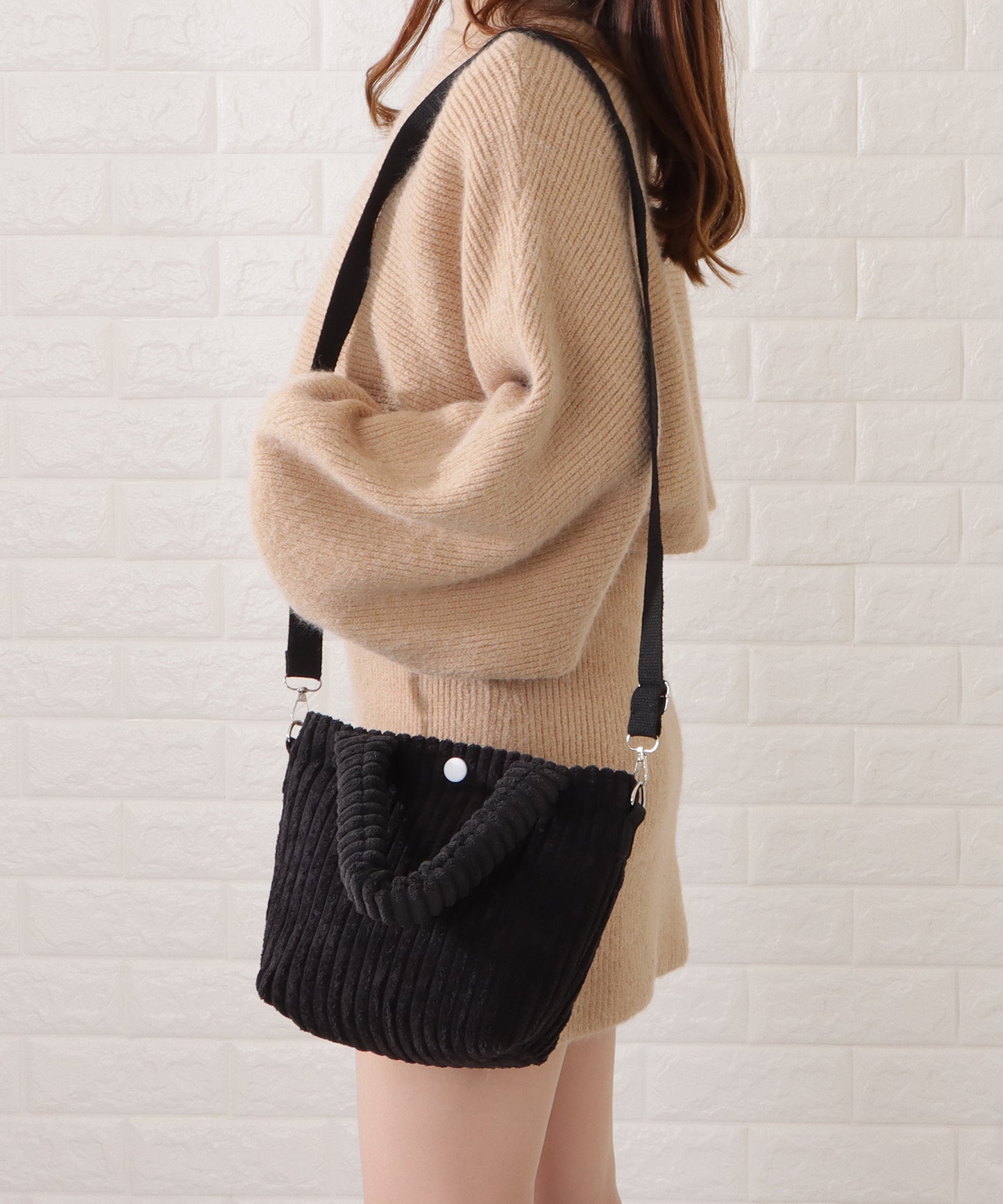 コーデュロイ2WAYミニショルダーバッグ