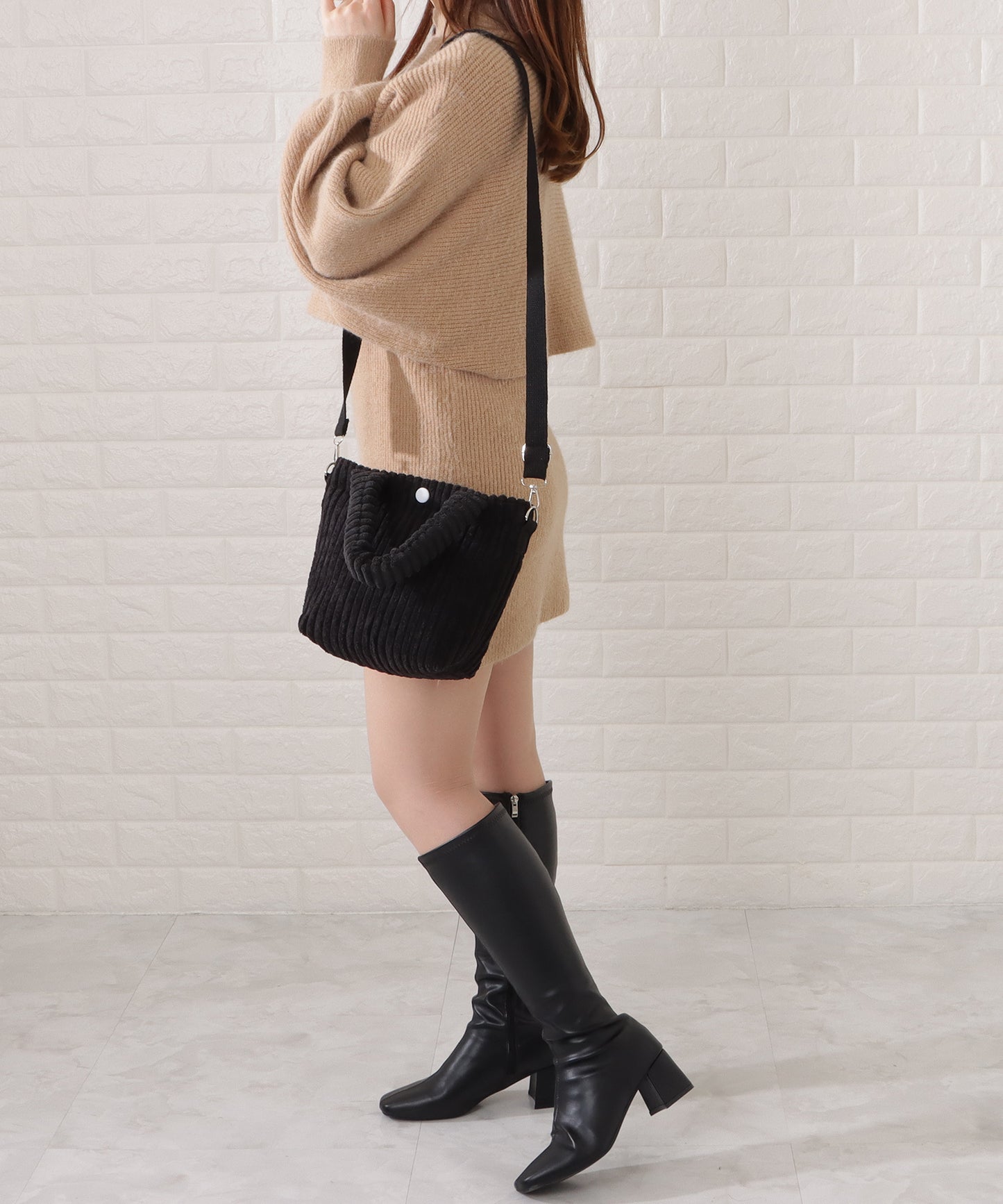 コーデュロイ2WAYミニショルダーバッグ