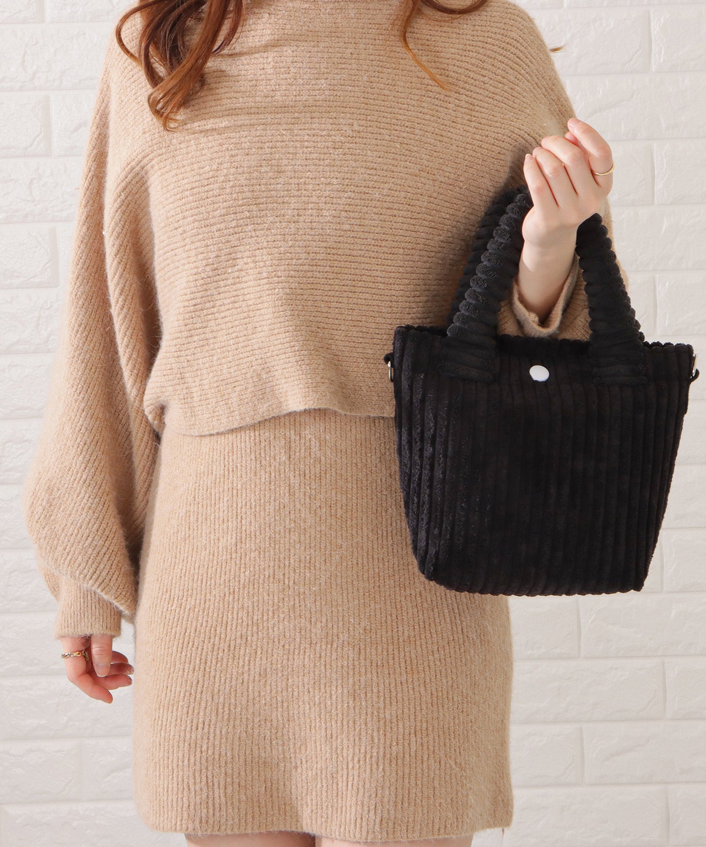 コーデュロイ2WAYミニショルダーバッグ