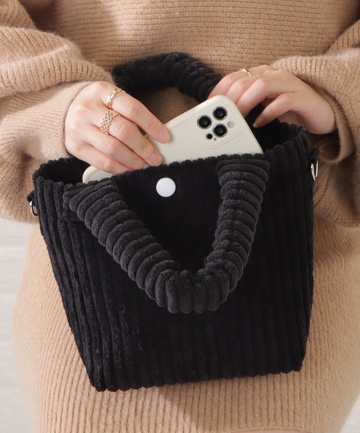 コーデュロイ2WAYミニショルダーバッグ