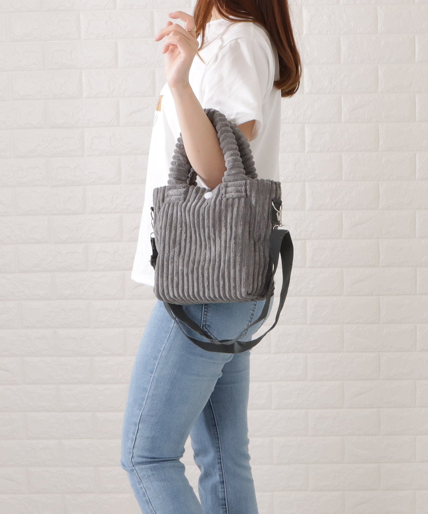 コーデュロイ2WAYミニショルダーバッグ