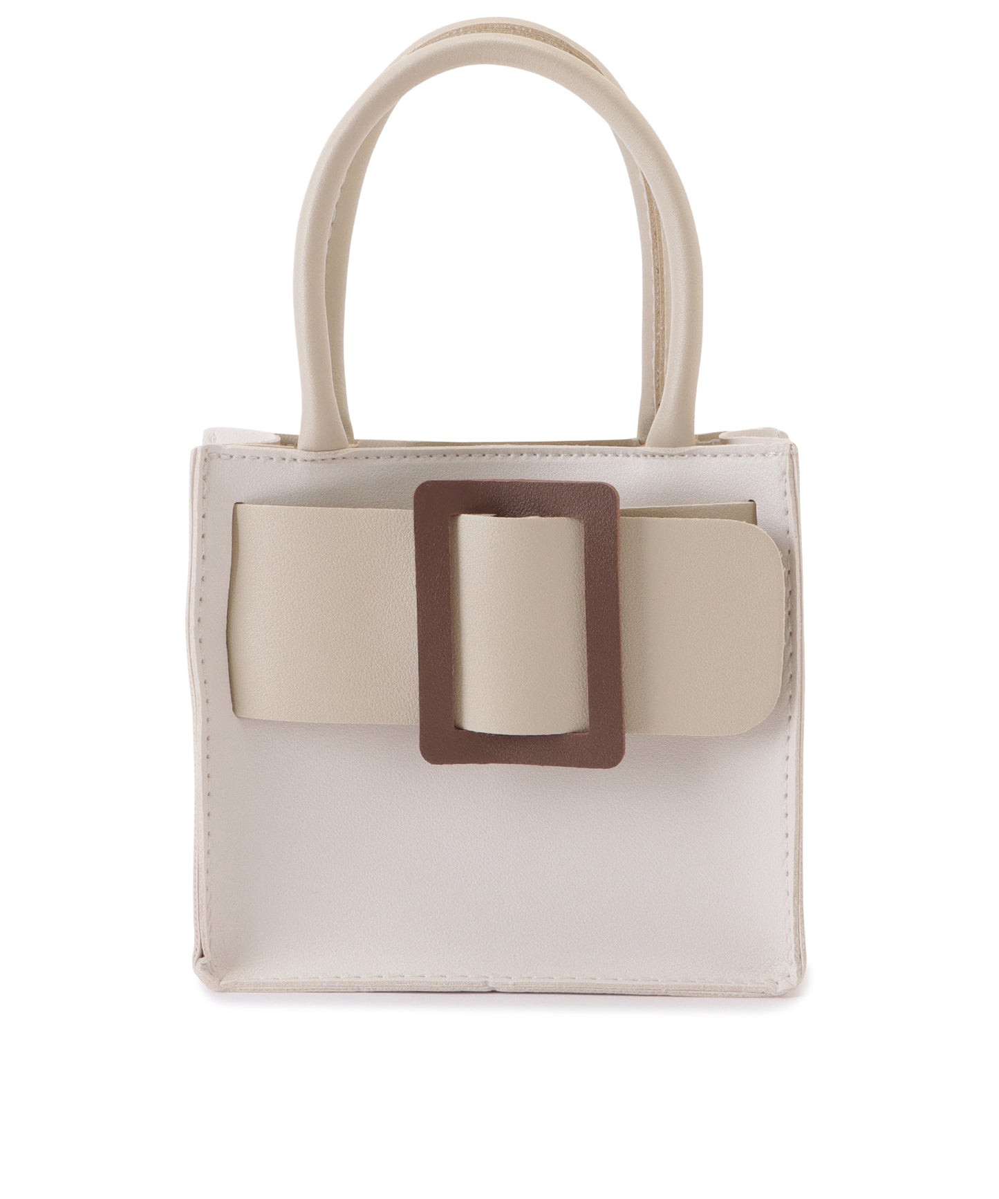 レザー調2WAYベルトデザインスクエアバッグ