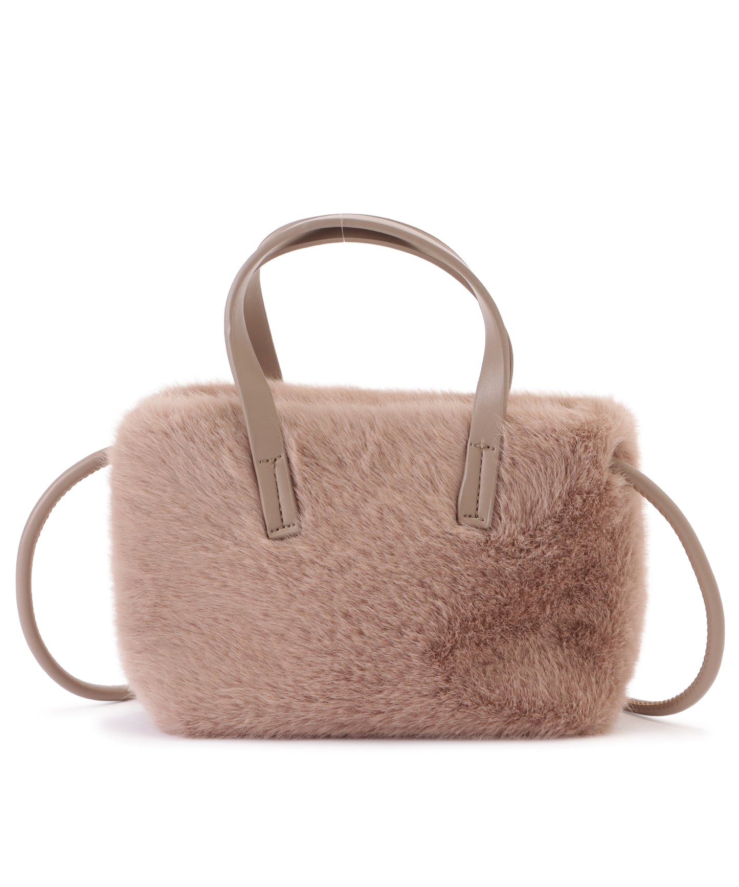 ファー×レザー調スクエアショルダーバッグ