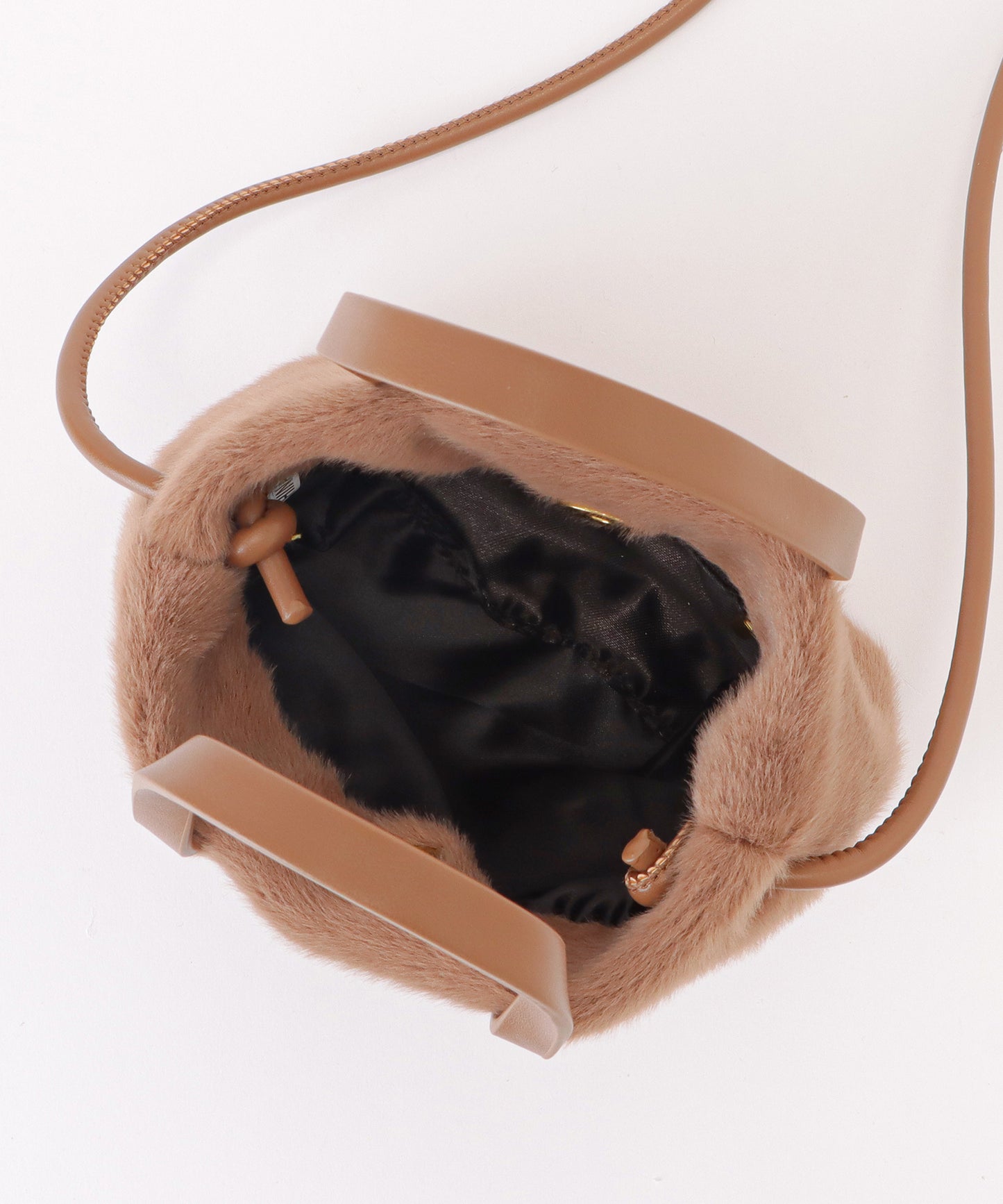 ファー×レザー調スクエアショルダーバッグ