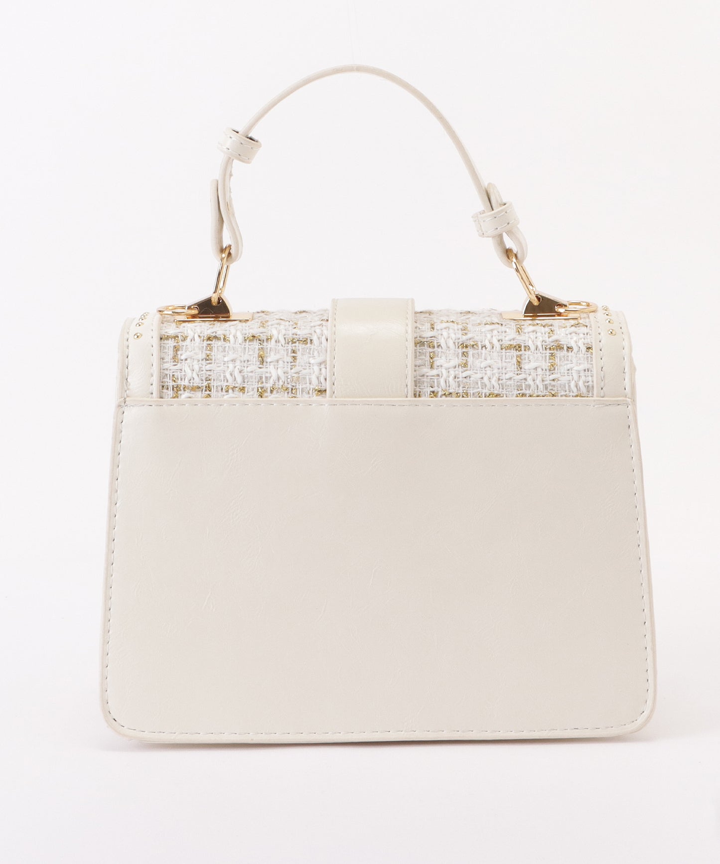 ミックスツイードスタッズ付き2WAYショルダーバッグ