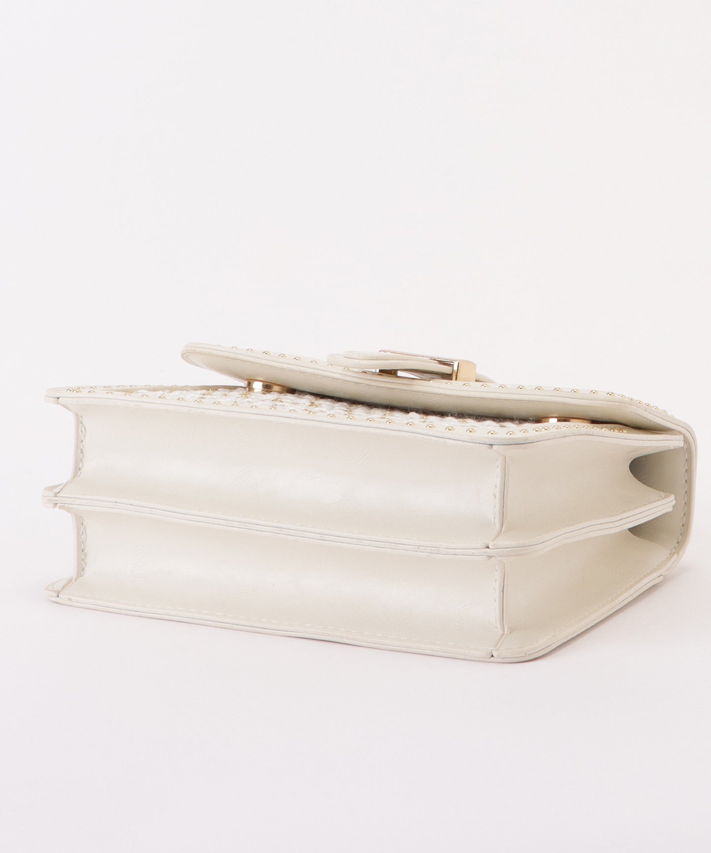 ミックスツイードスタッズ付き2WAYショルダーバッグ