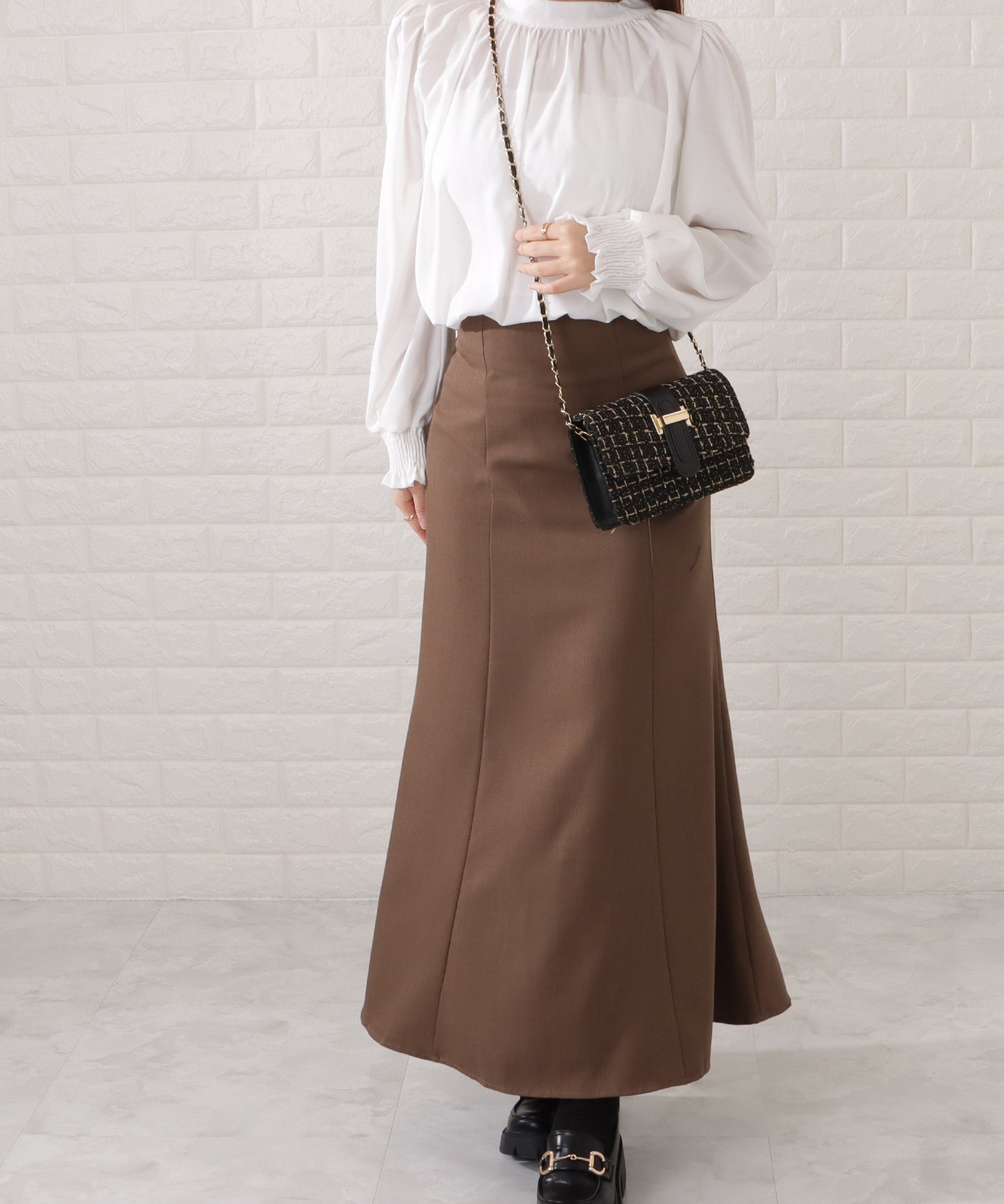 ラメ入りミックスツイードショルダーバッグ