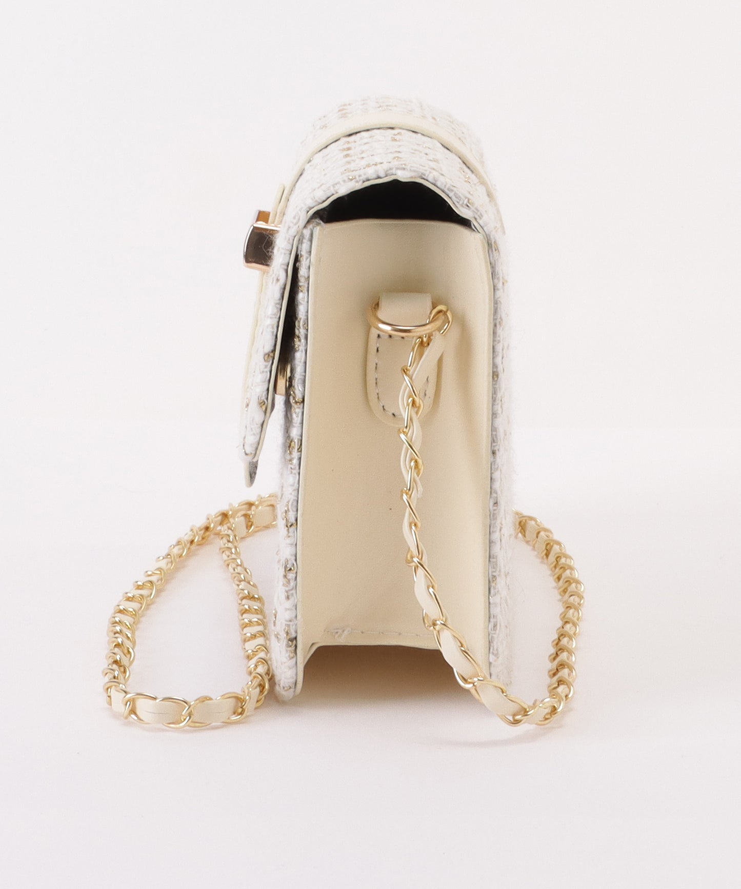 ラメ入りミックスツイードショルダーバッグ