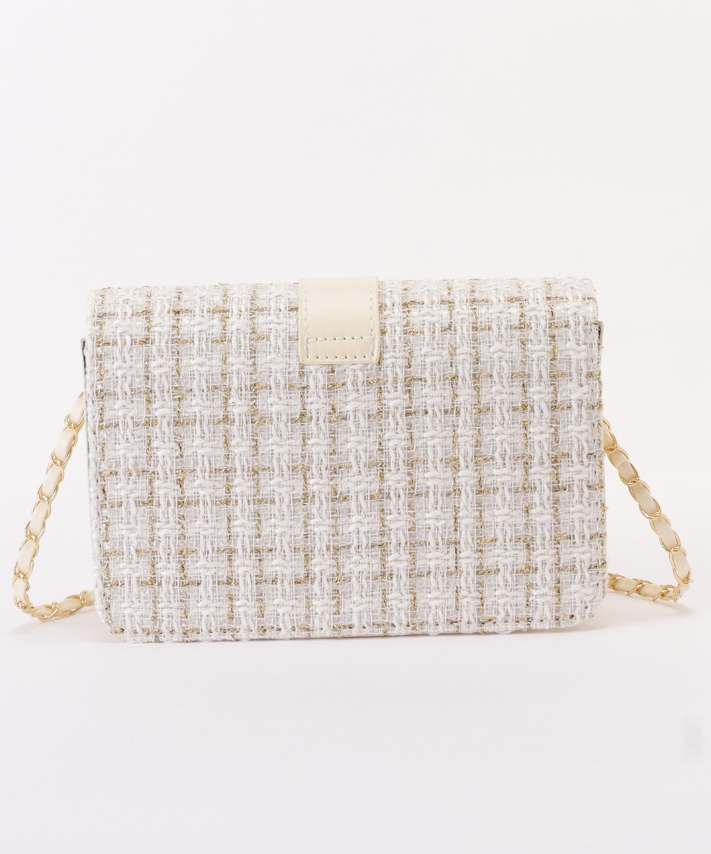 ラメ入りミックスツイードショルダーバッグ