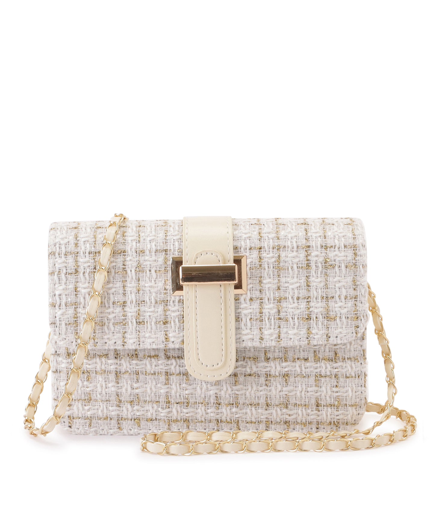 ラメ入りミックスツイードショルダーバッグ