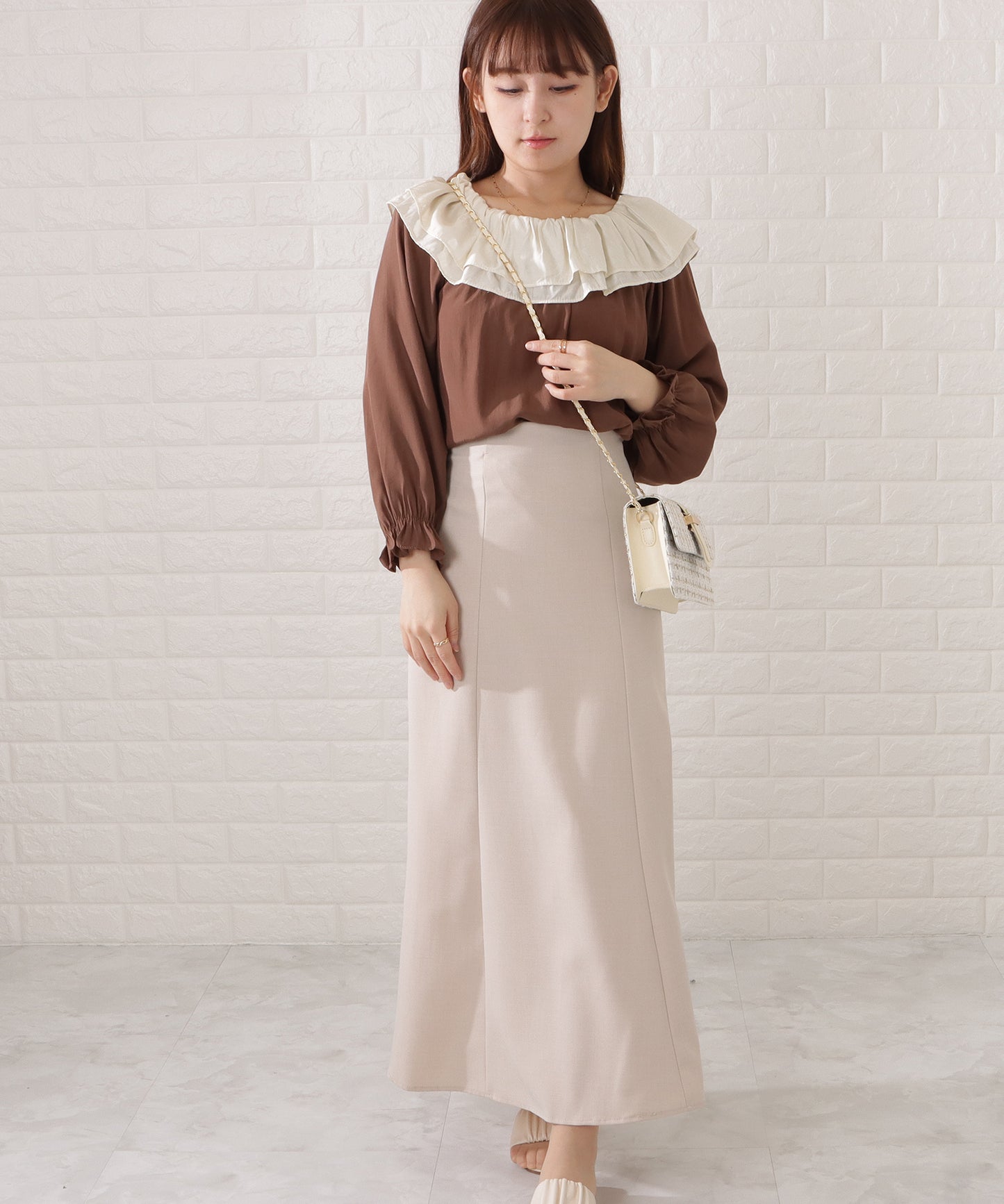 ラメ入りミックスツイードショルダーバッグ