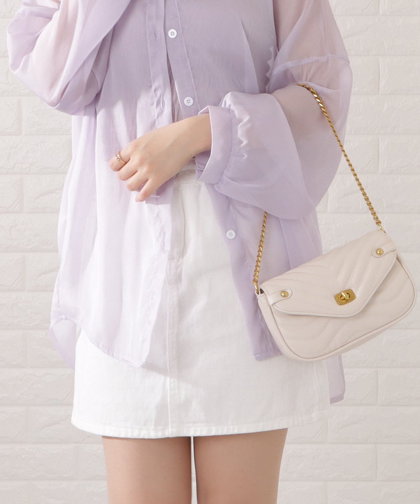 ミニポーチ付き2WAYキルティングショルダーバッグ