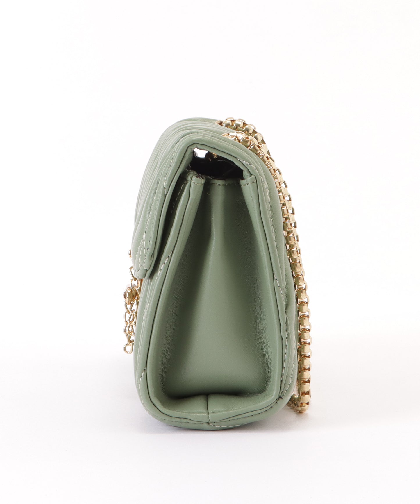 レザー調ヘリンボーンキルティングチェーンショルダーバッグ