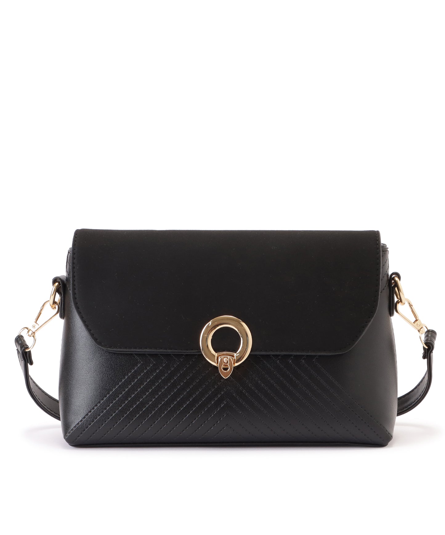 レザー調ステッチ2WAYショルダーバッグ