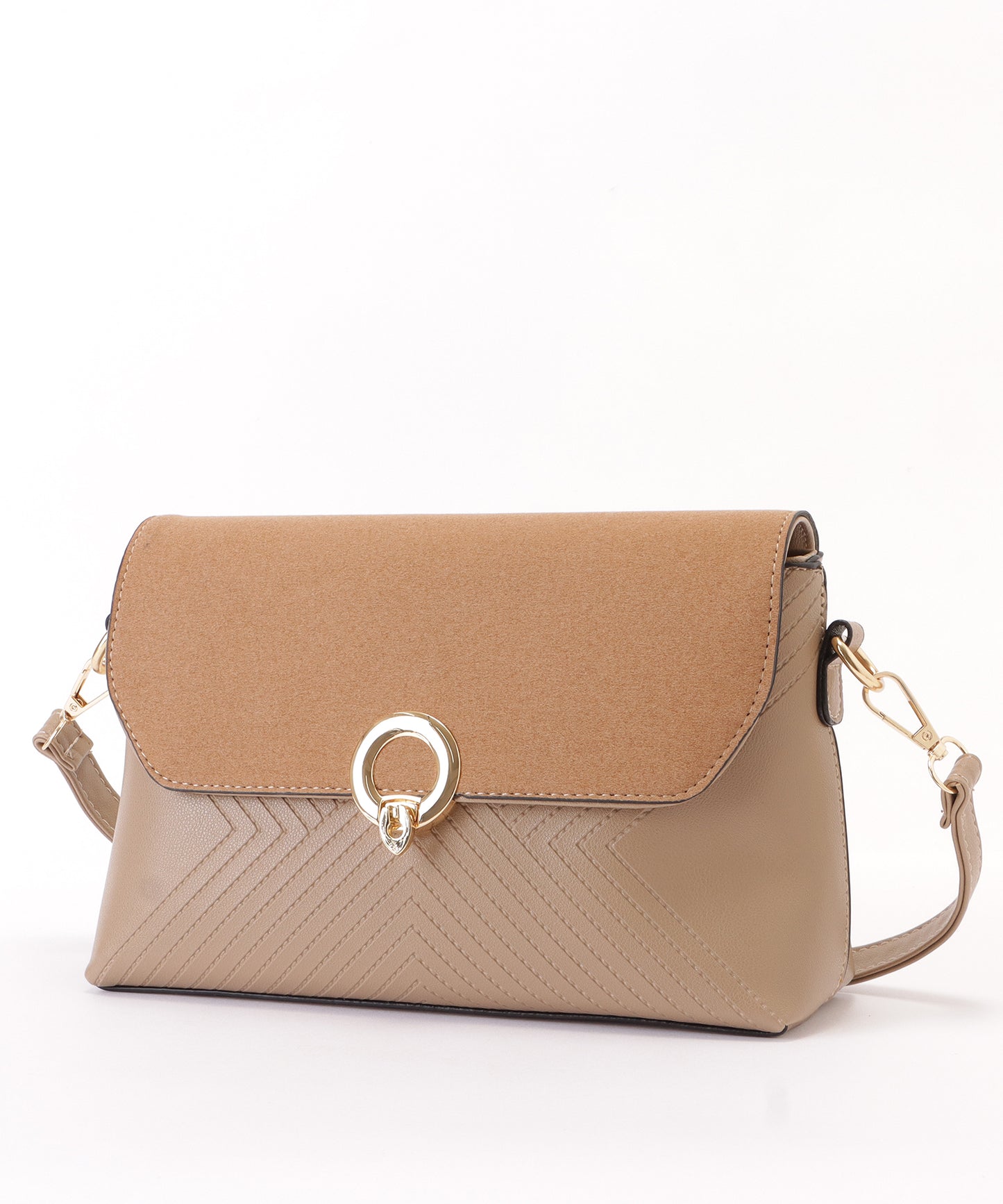 レザー調ステッチ2WAYショルダーバッグ