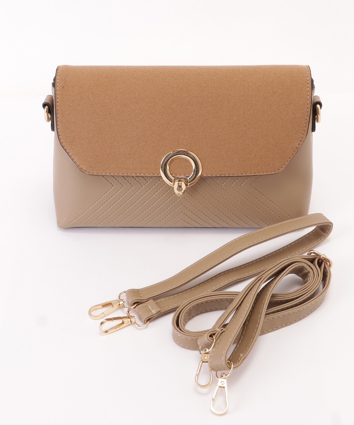 レザー調ステッチ2WAYショルダーバッグ