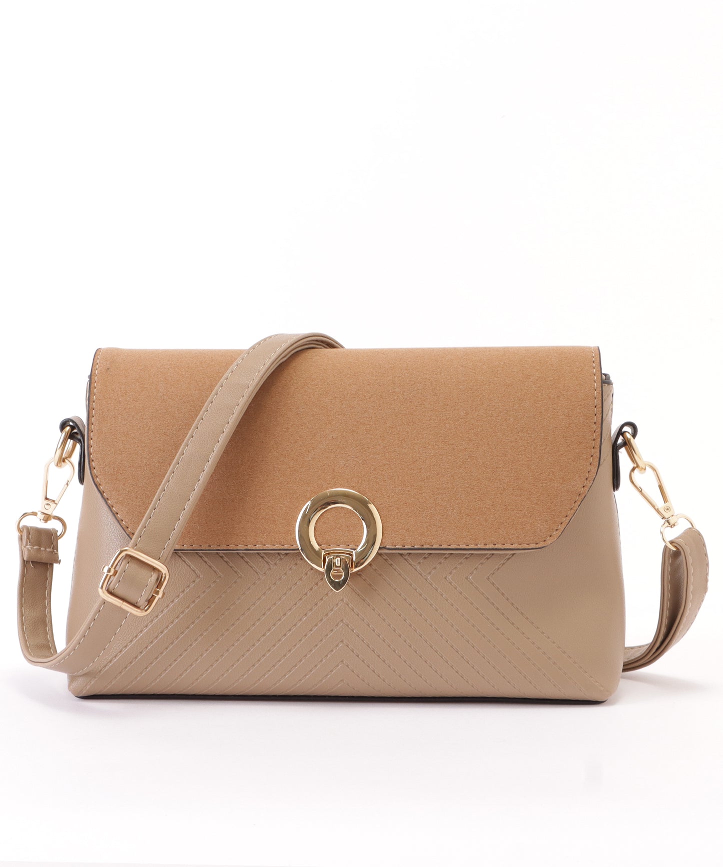 レザー調ステッチ2WAYショルダーバッグ