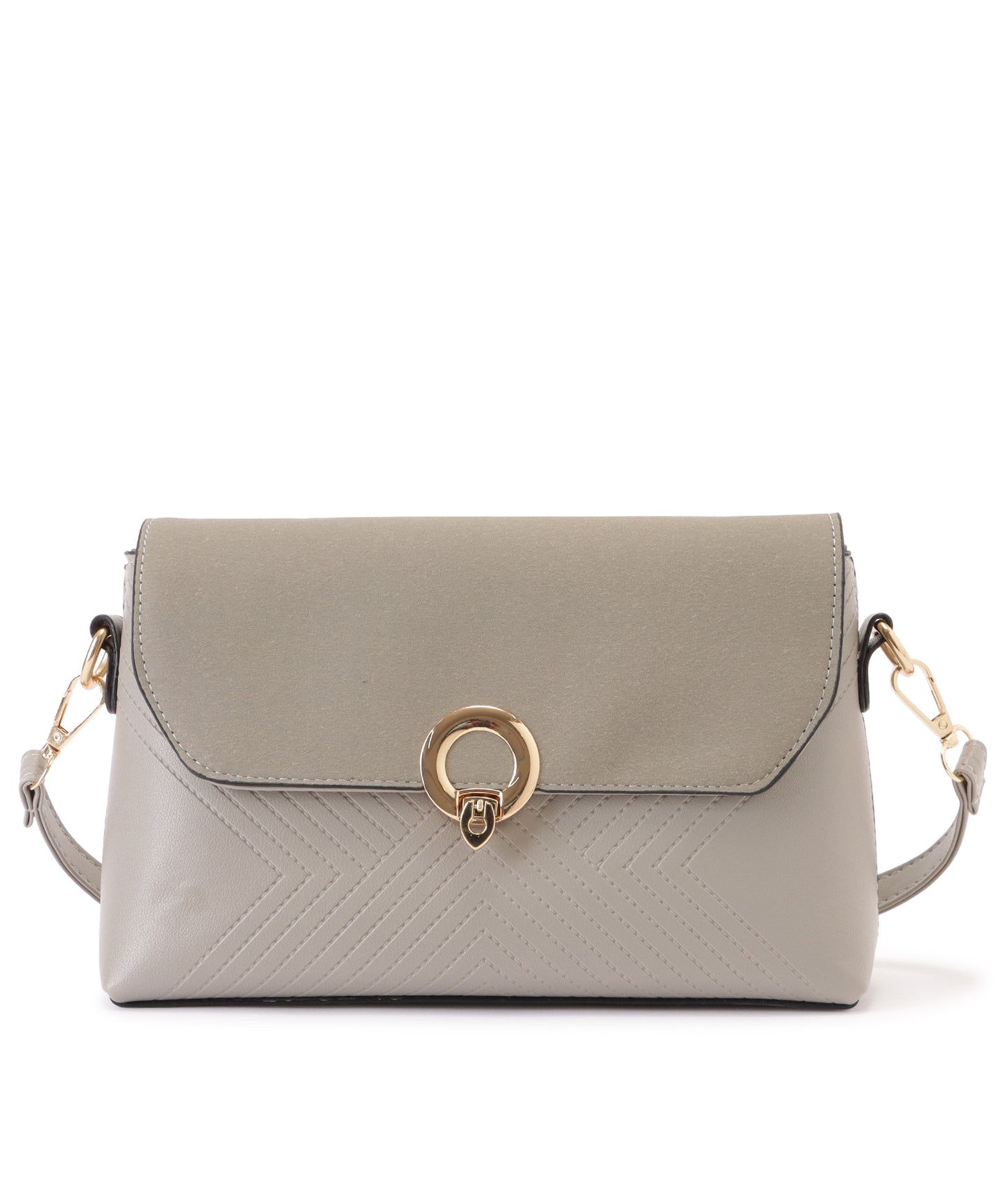 レザー調ステッチ2WAYショルダーバッグ