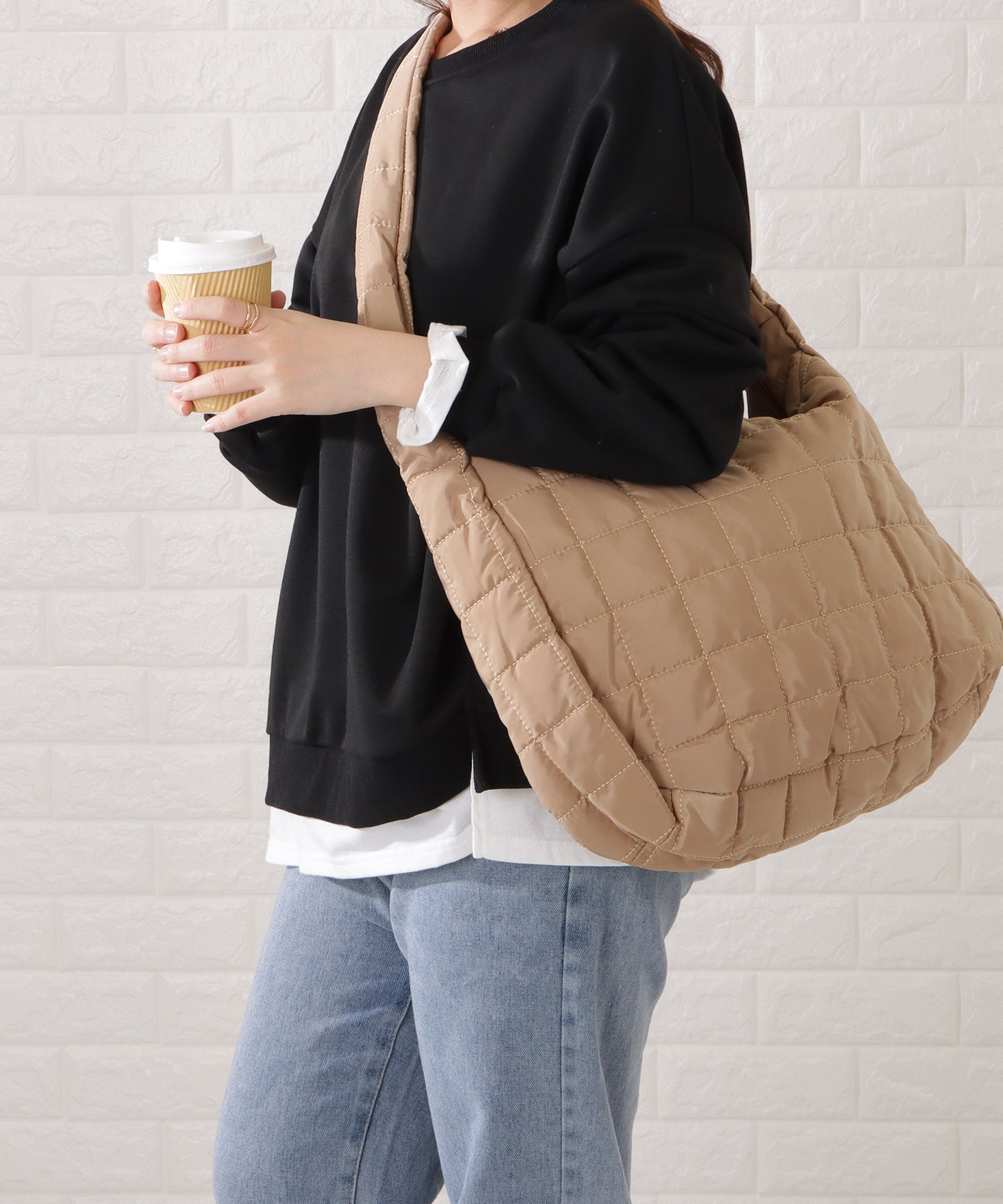 キルティングビッグショルダーバッグ