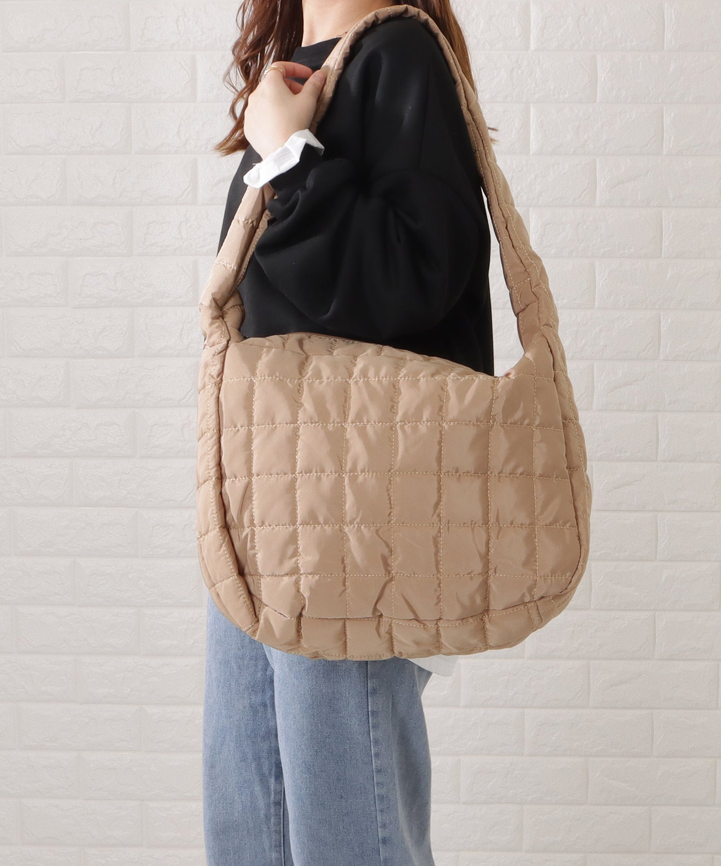キルティングビッグショルダーバッグ