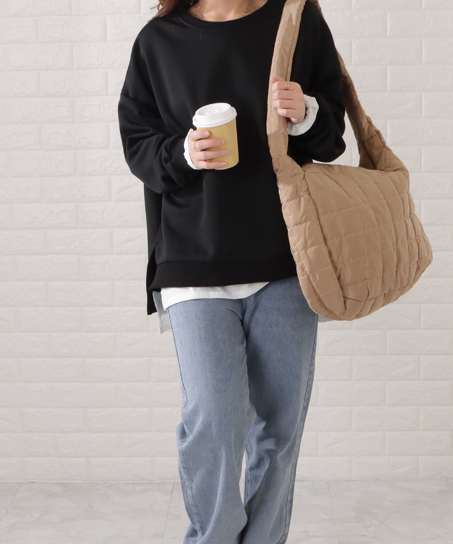 キルティングビッグショルダーバッグ