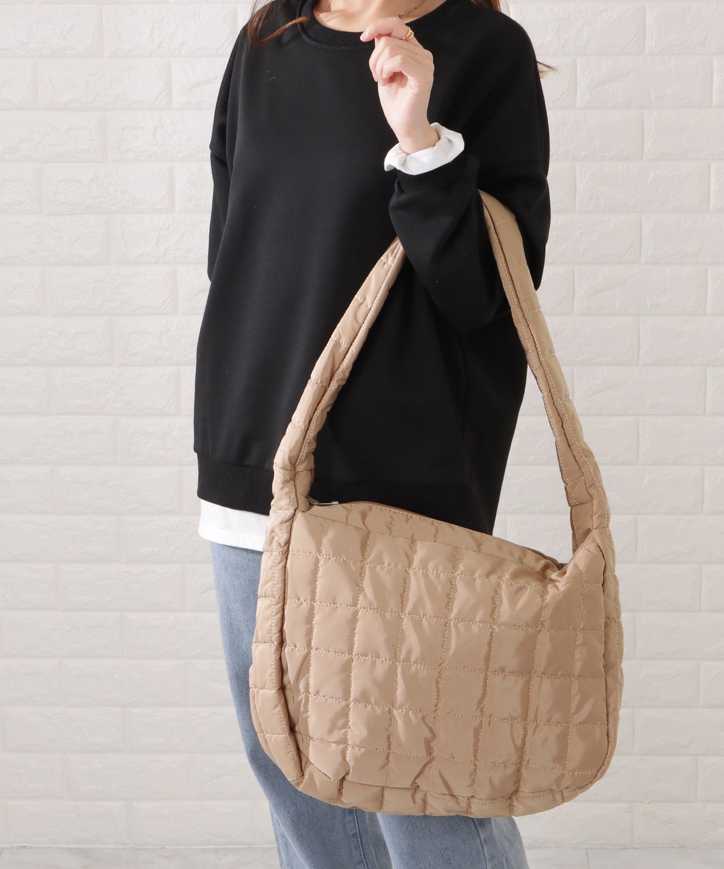 キルティングビッグショルダーバッグ