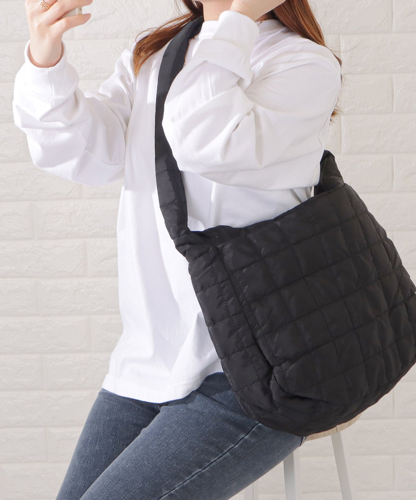 キルティングビッグショルダーバッグ